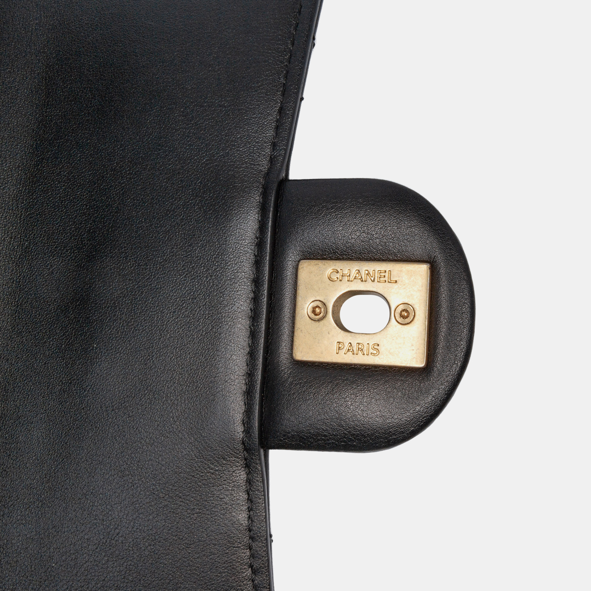 Chanel Black CC Quilted Calfskin Round Moon Messenger Flap 