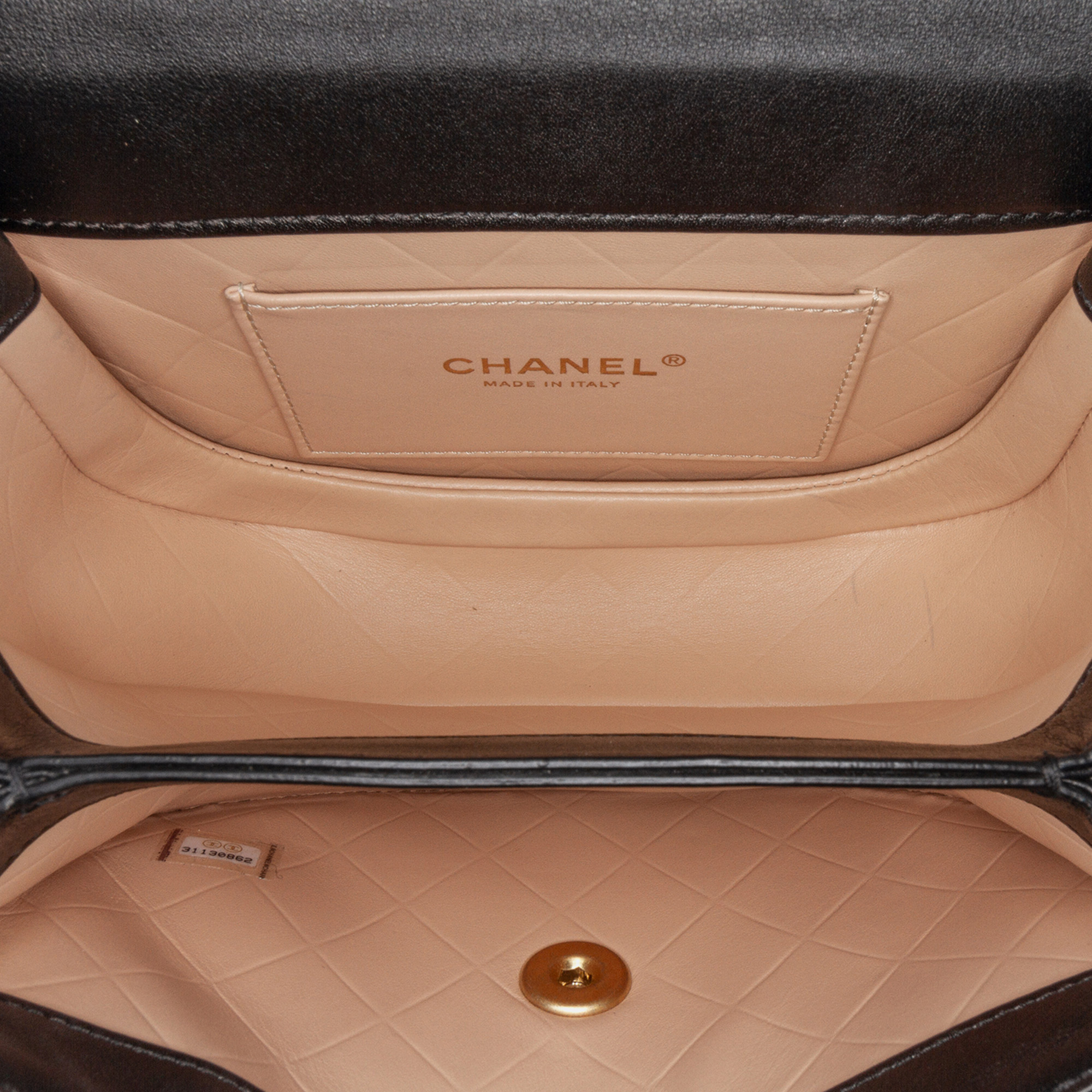 Chanel Black CC Quilted Calfskin Round Moon Messenger Flap 