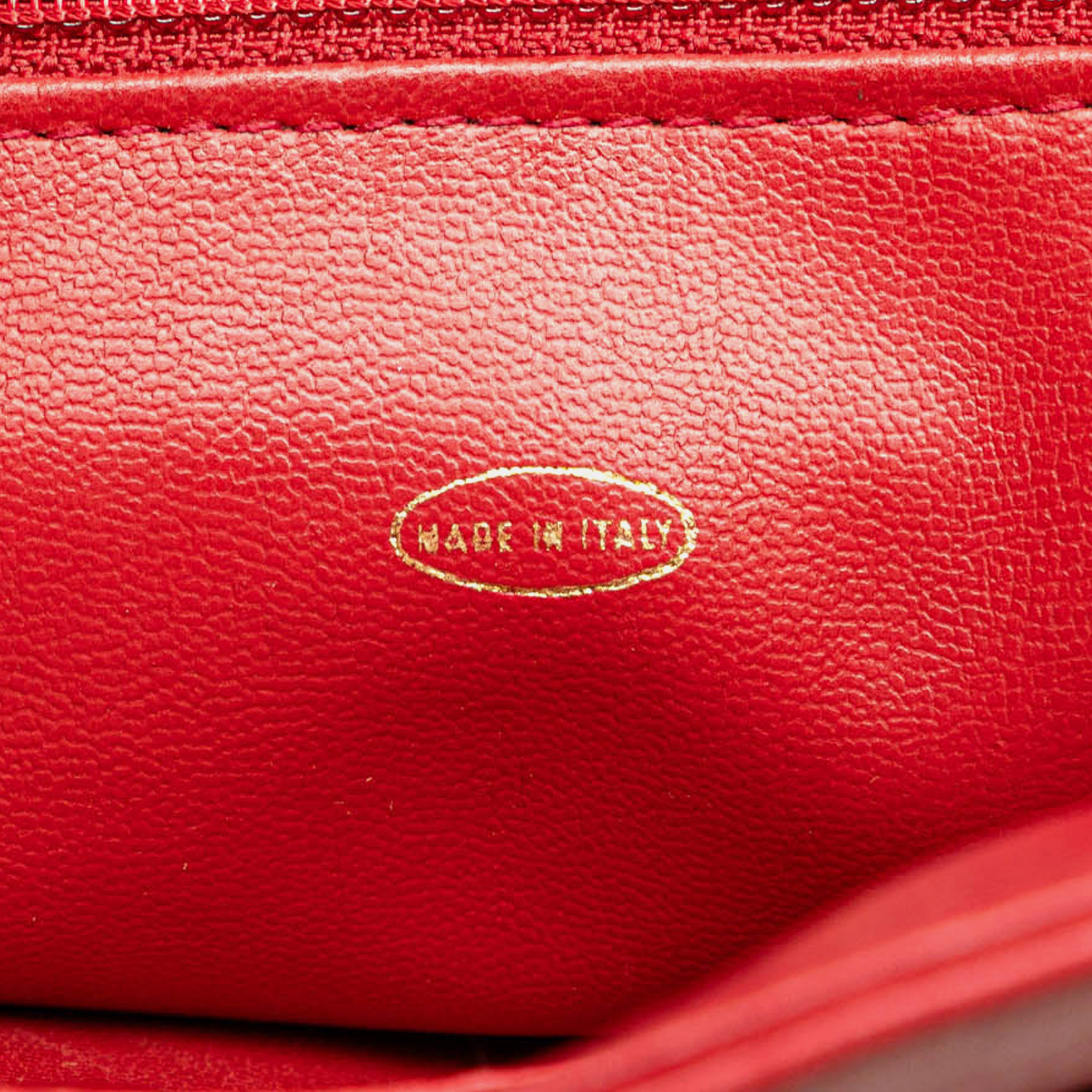 Chanel Red CC Lambskin Chain Tote 