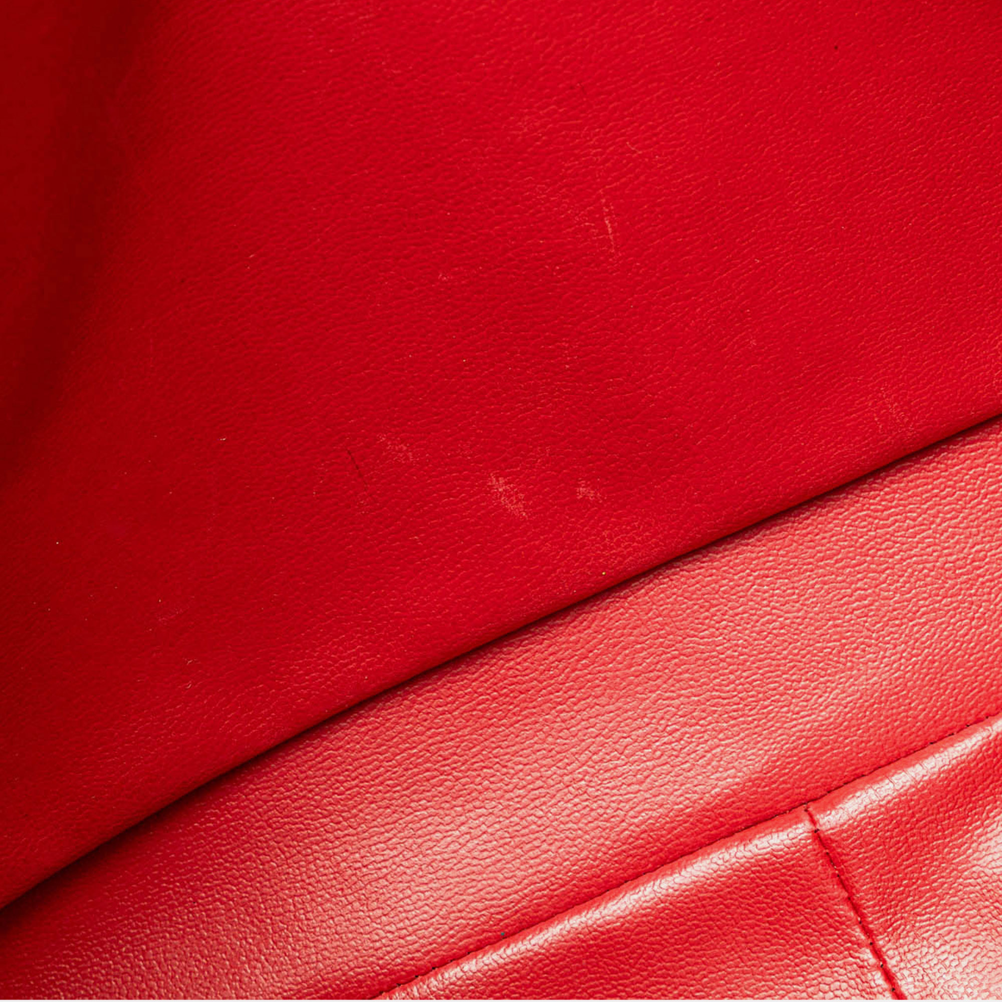Chanel Red CC Lambskin Chain Tote 