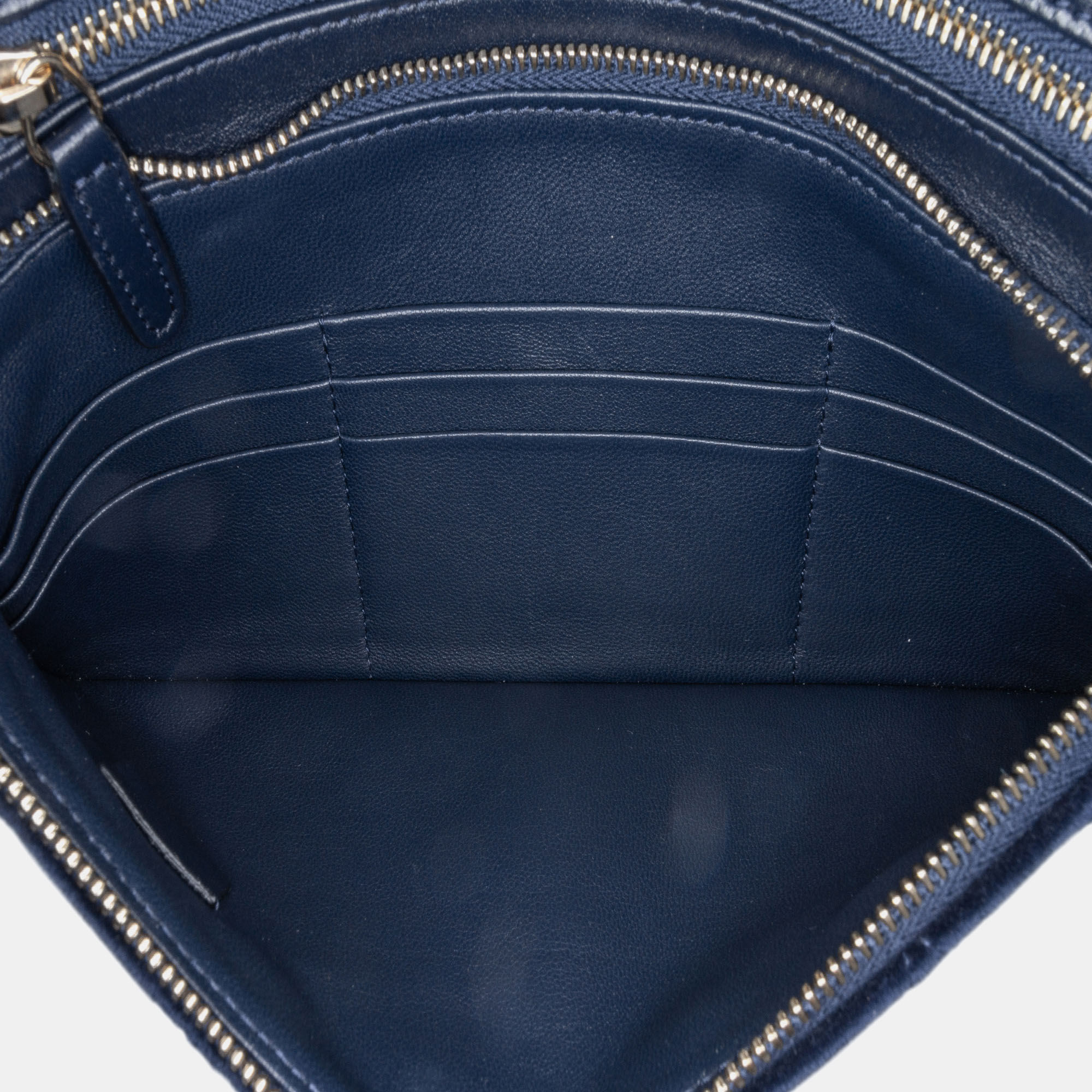 Chanel Blue Quilted Velvet 31 Clutch 