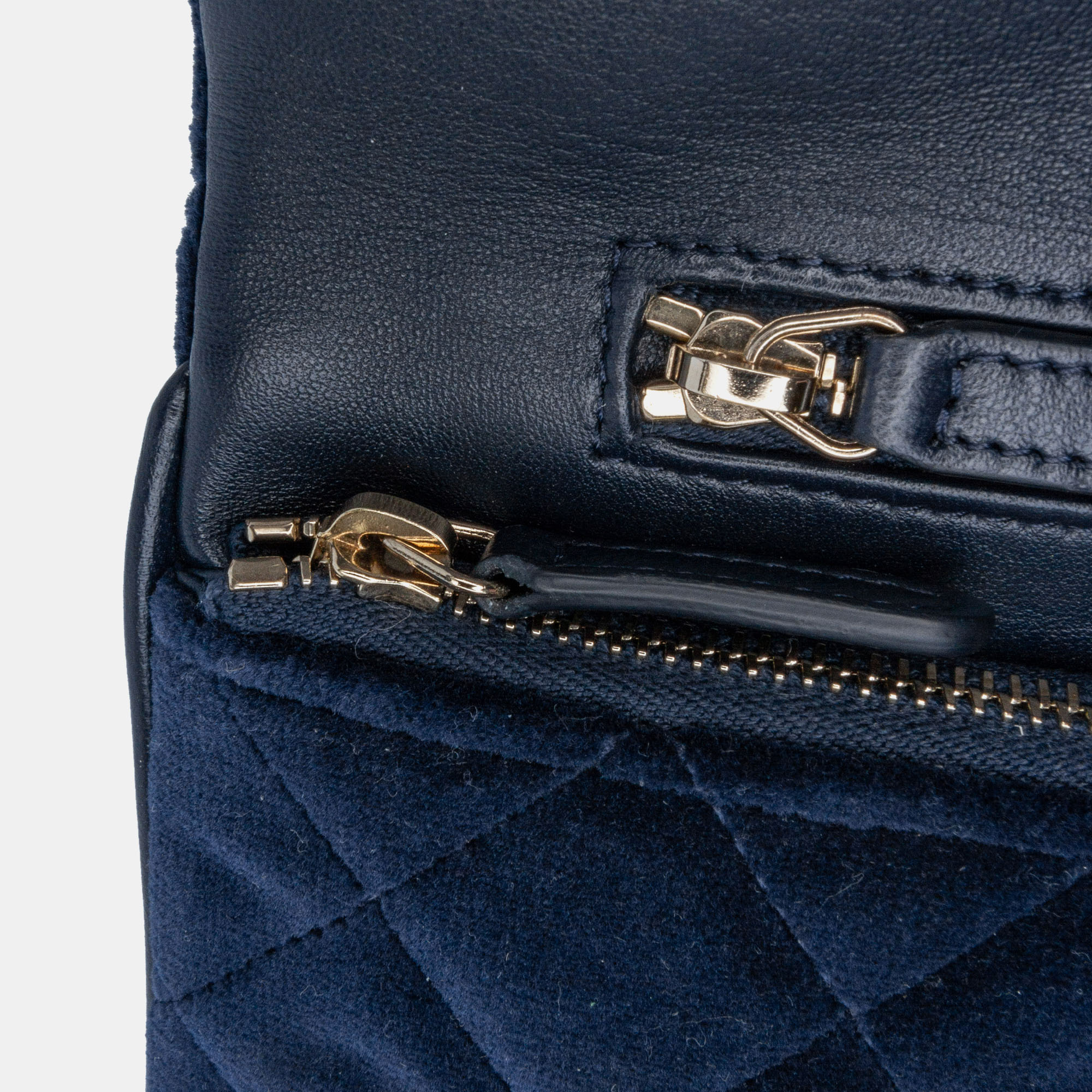 Chanel Blue Quilted Velvet 31 Clutch 