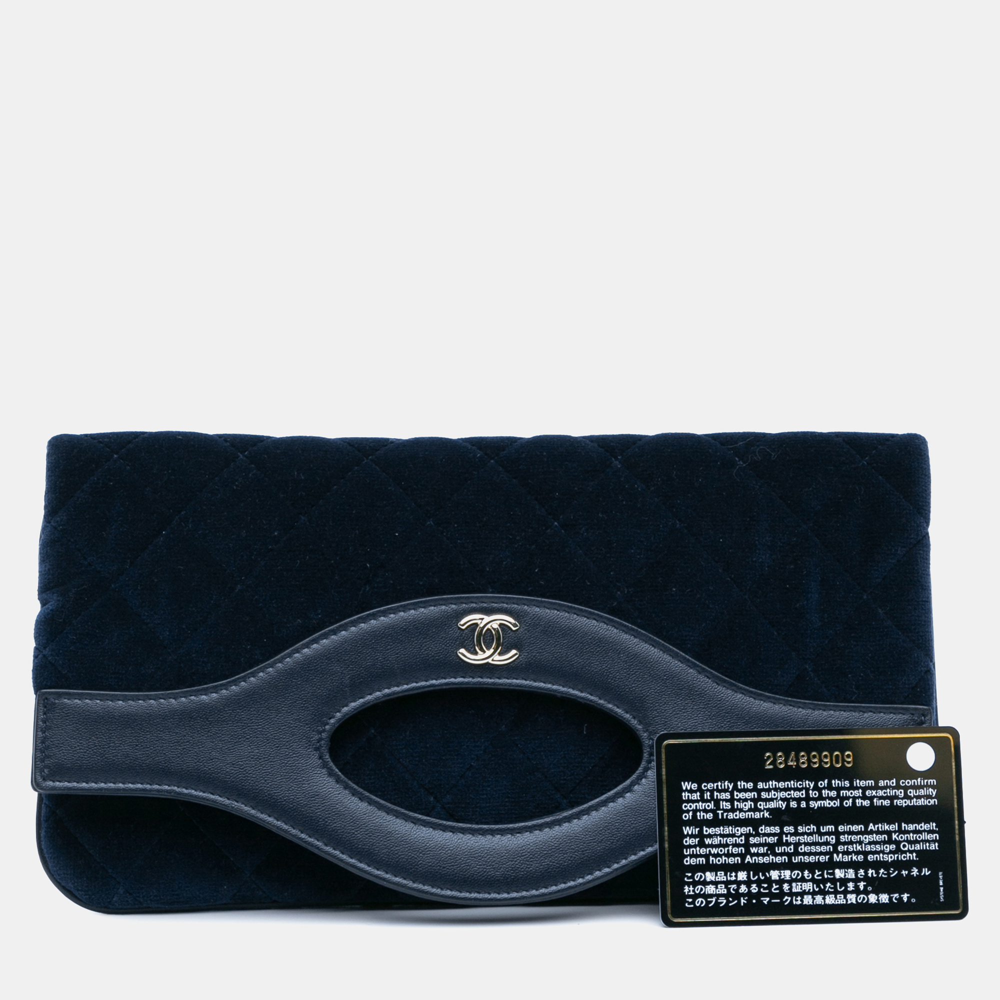 Chanel Blue Quilted Velvet 31 Clutch 
