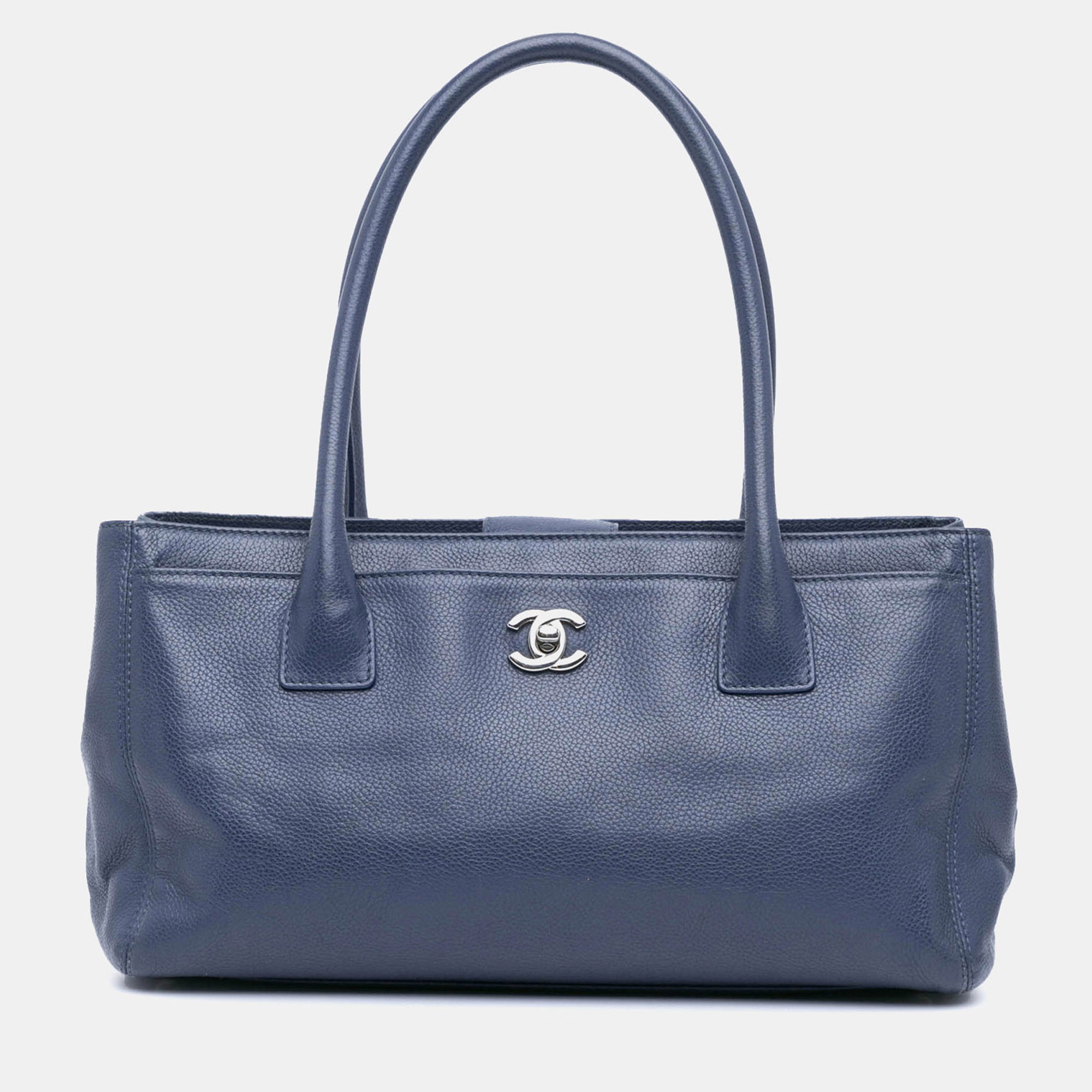 

Chanel Navy Blue Small Calfskin Executive Cerf Tote