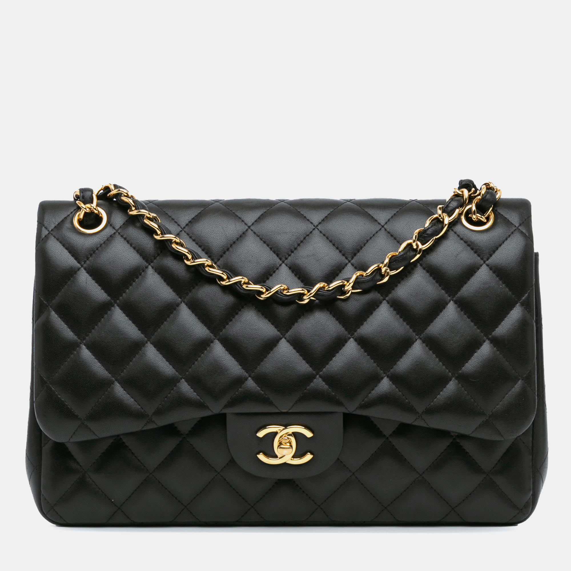 

Chanel Black Jumbo Classic Lambskin Double Flap