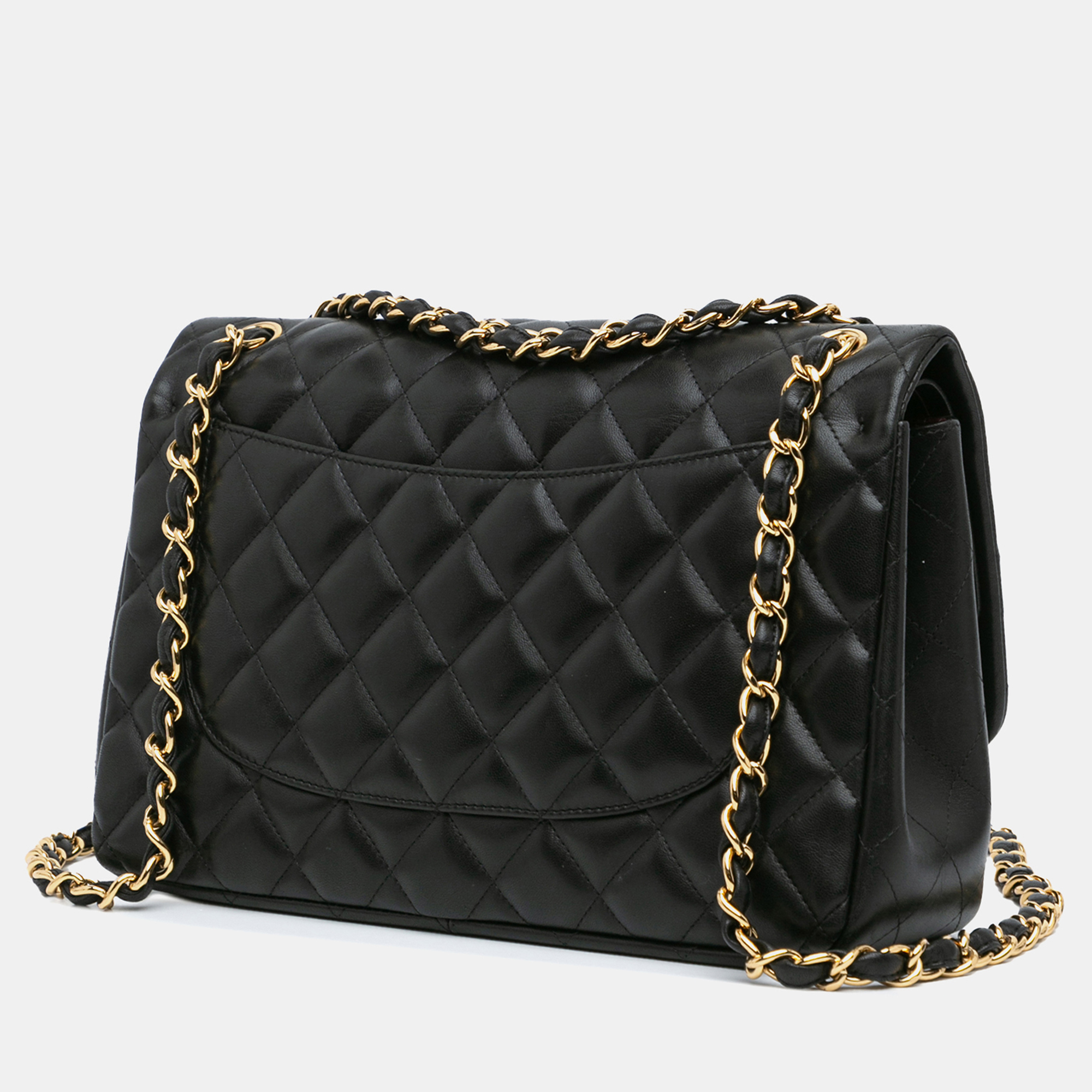 Chanel Black Jumbo Classic Lambskin Double Flap 