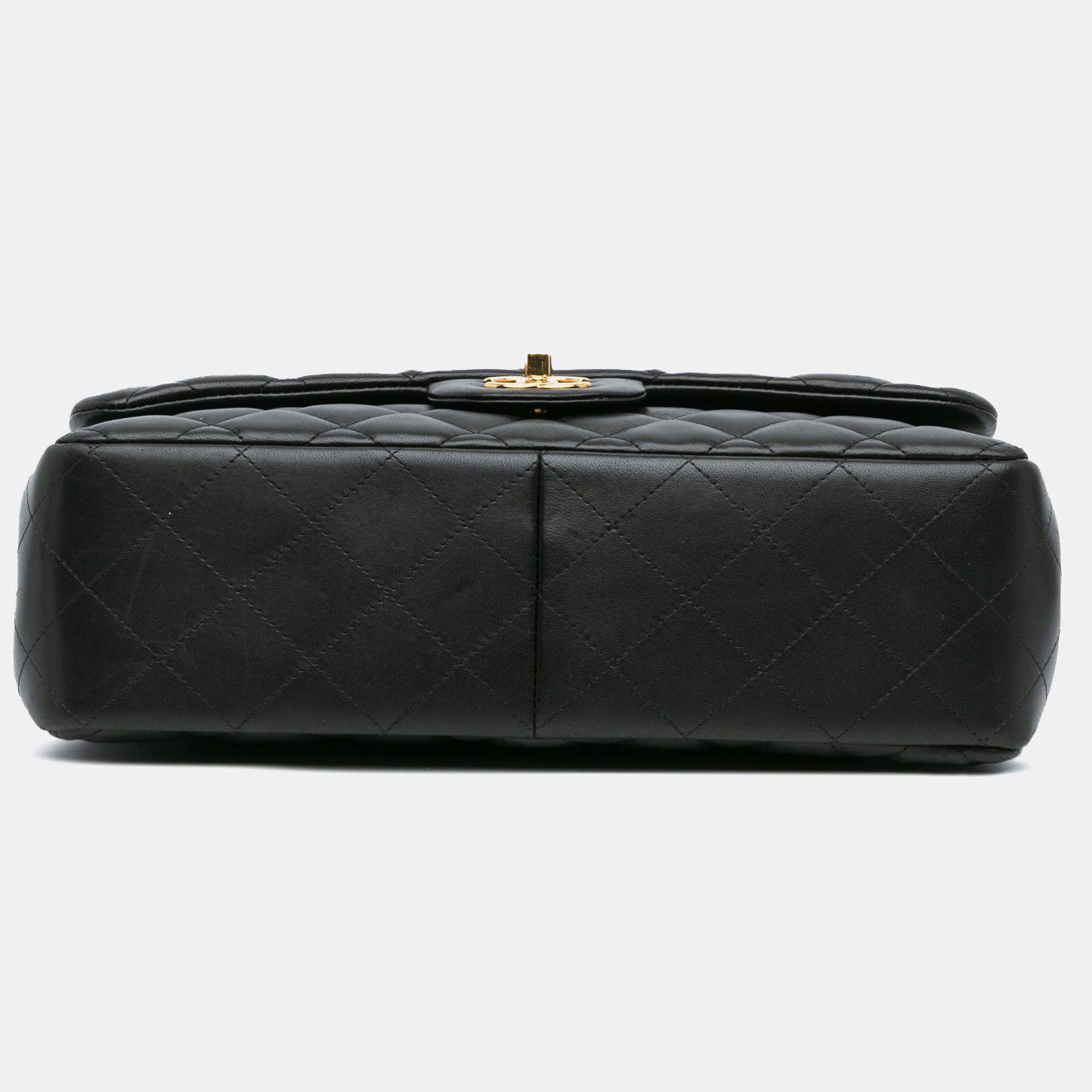 Chanel Black Jumbo Classic Lambskin Double Flap 