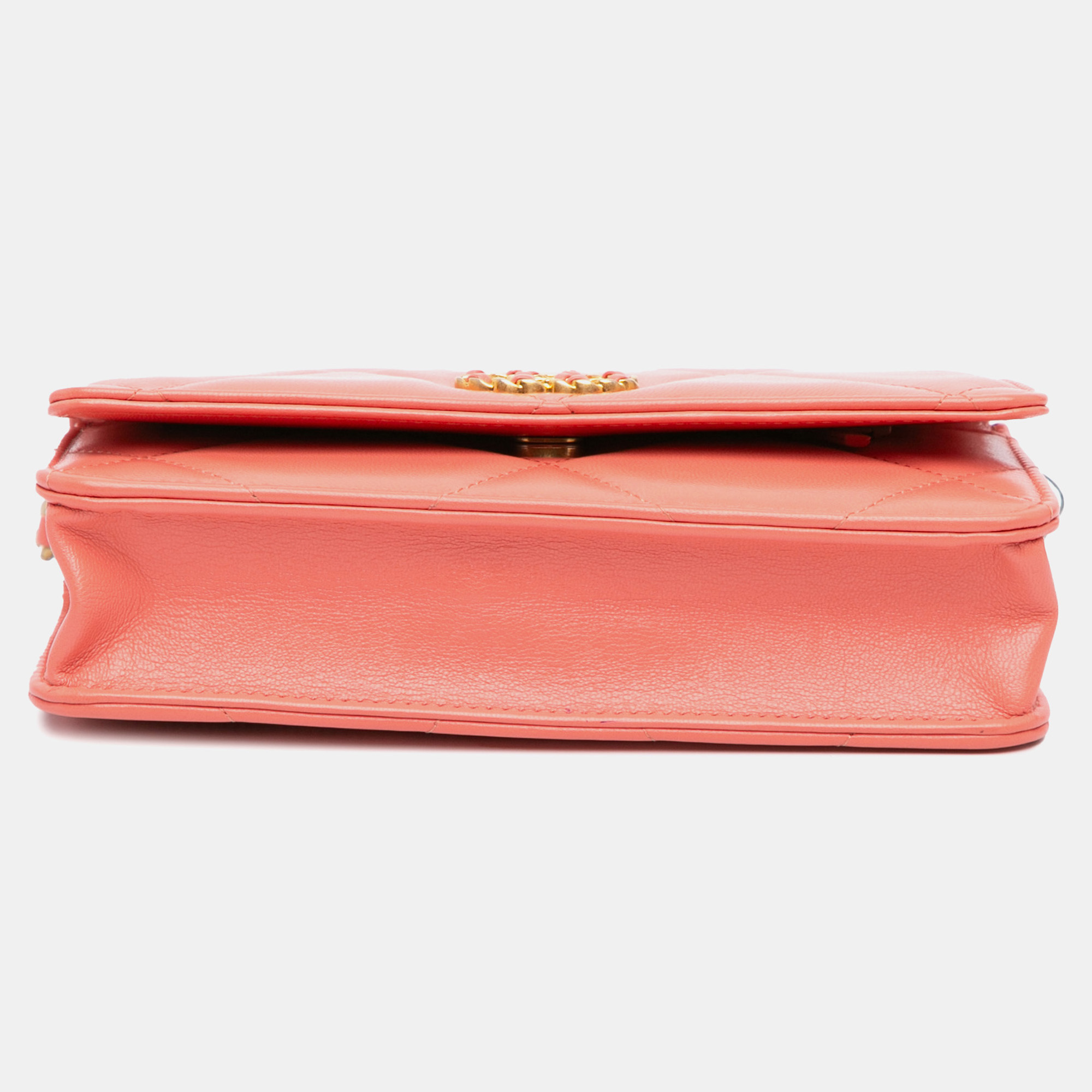 Chanel Pink Quilted Lambskin 19 Wallet on Chain 