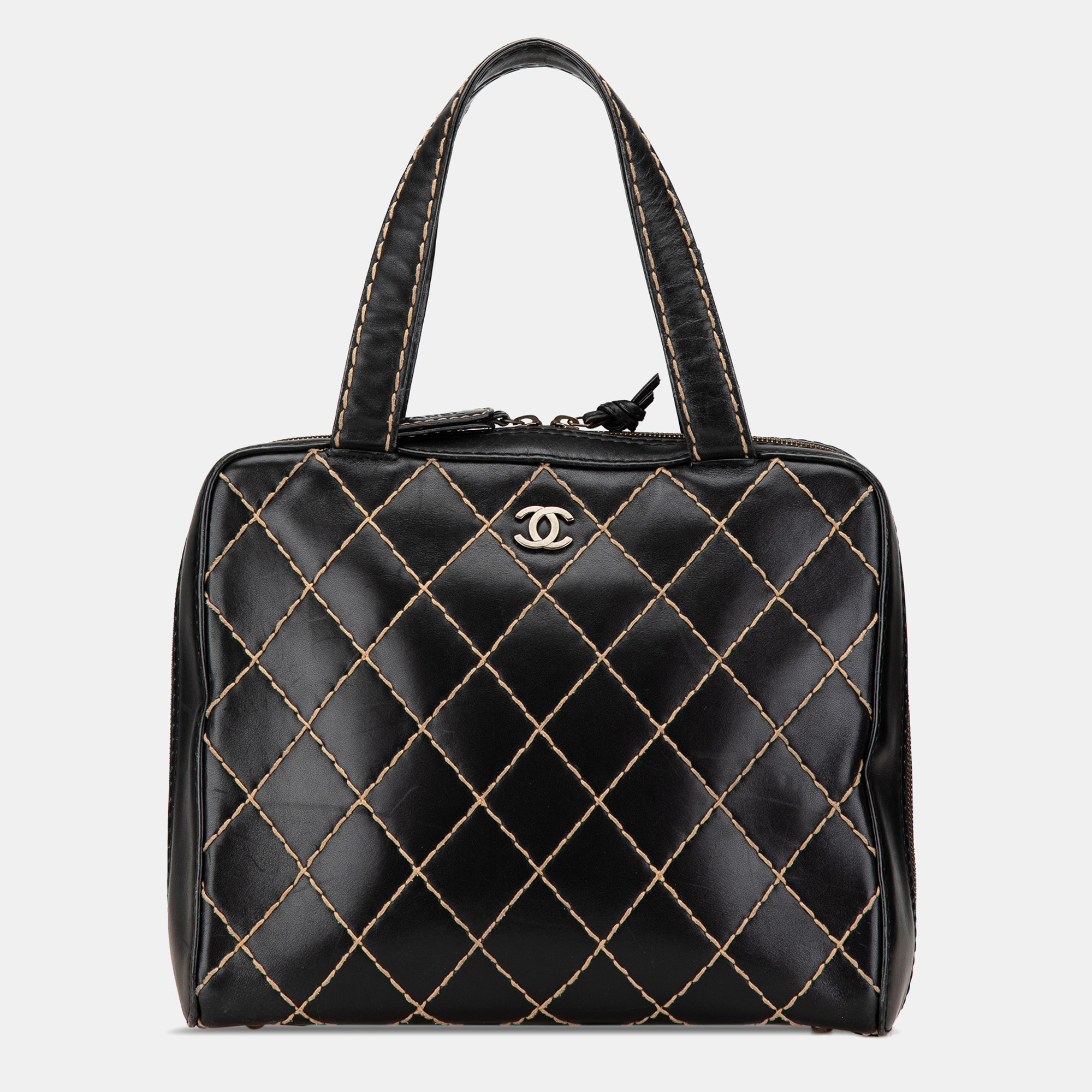 

Chanel Black CC Lambskin Wild Stitch Handbag