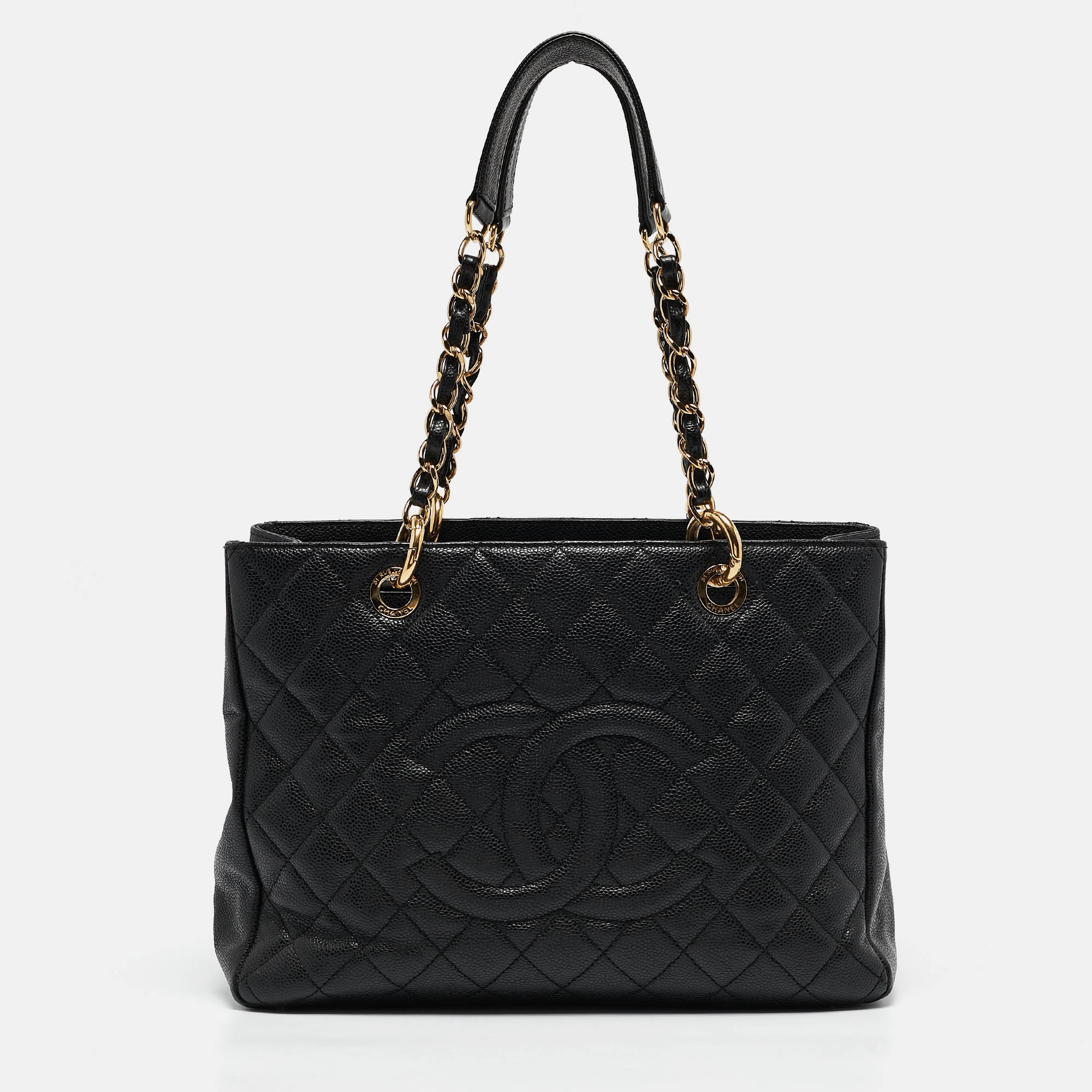 

Chanel Black Quilted Caviar Leather Grand Shopping Tote