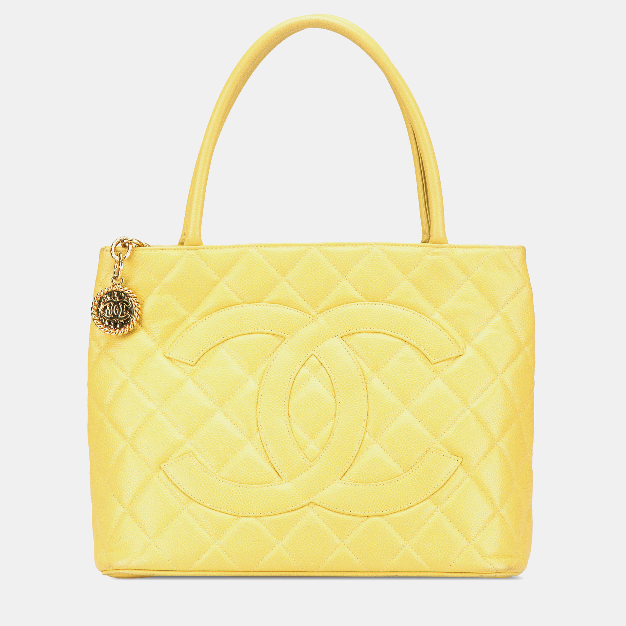 

Chanel Yellow Caviar Medallion Tote