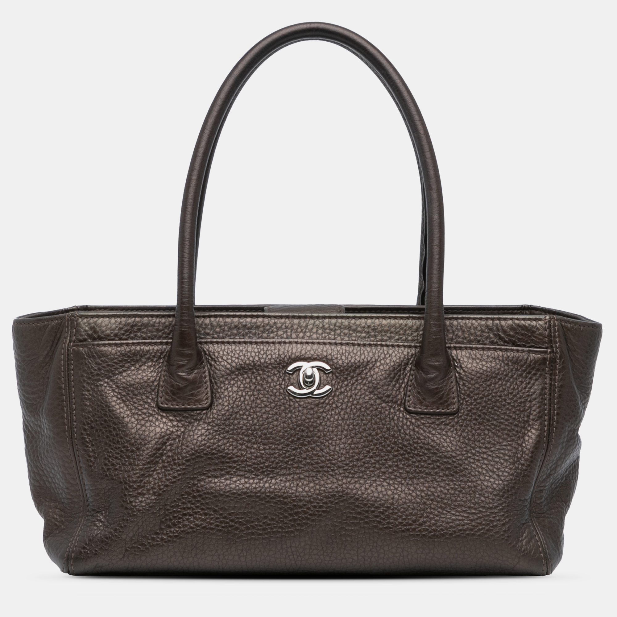 

Chanel Brown Small Metallic Calfskin Executive Cerf Tote