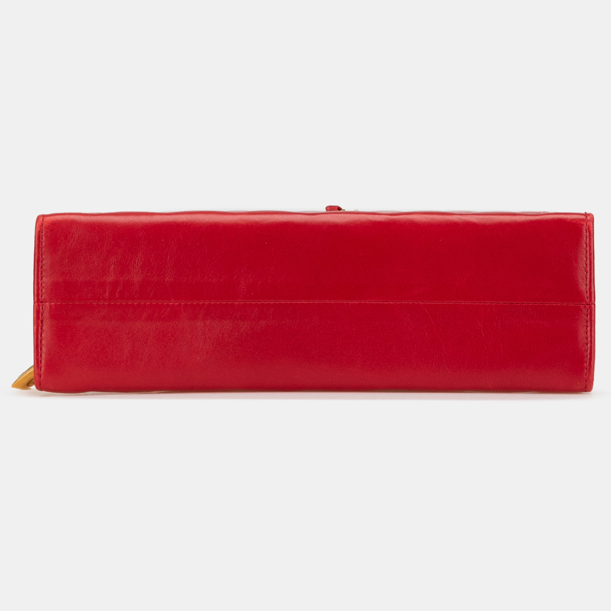 Chanel Red Quilted Lambskin Half Moon Chain Shoulder Bag 
