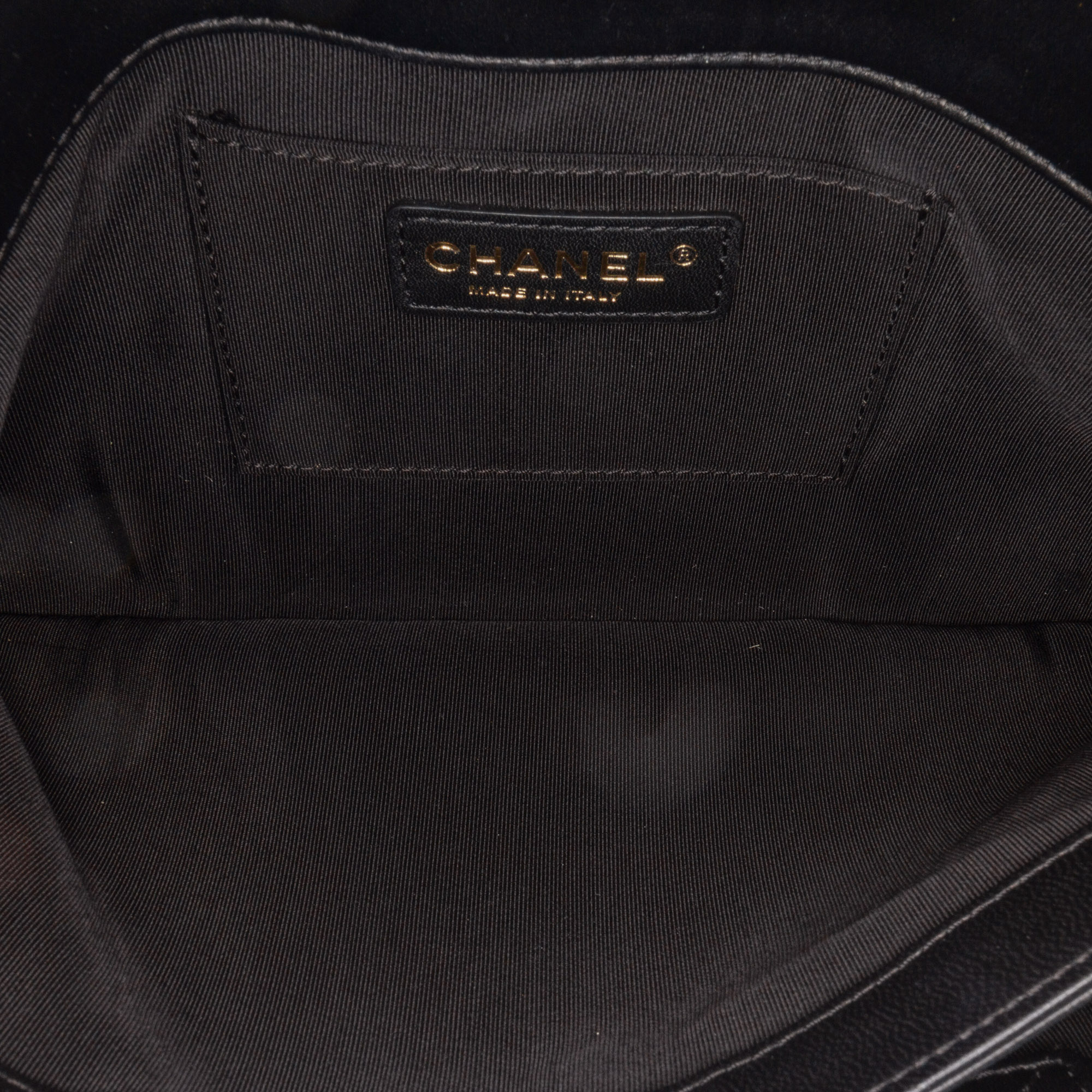 Chanel Black Chevron Lambskin Fold Up Again Clutch 