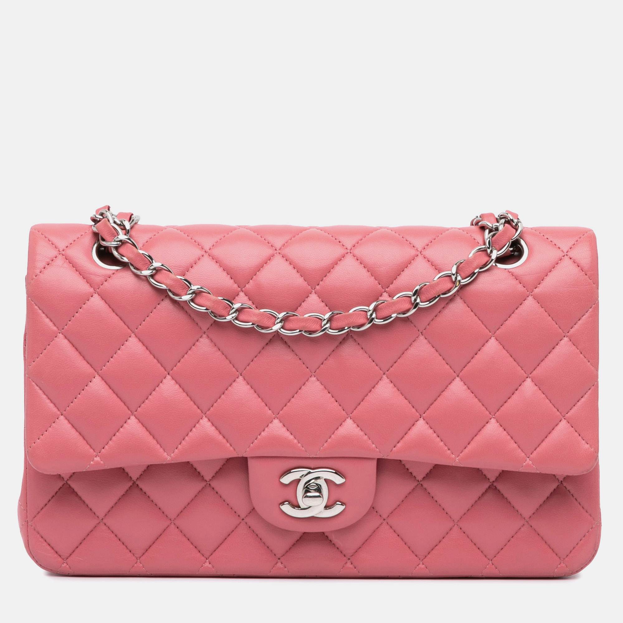 

Chanel Pink Medium Classic Lambskin Double Flap