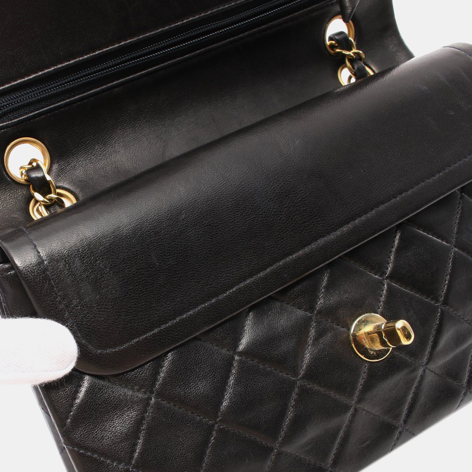 Chanel Black Small Classic Lambskin Double Flap 