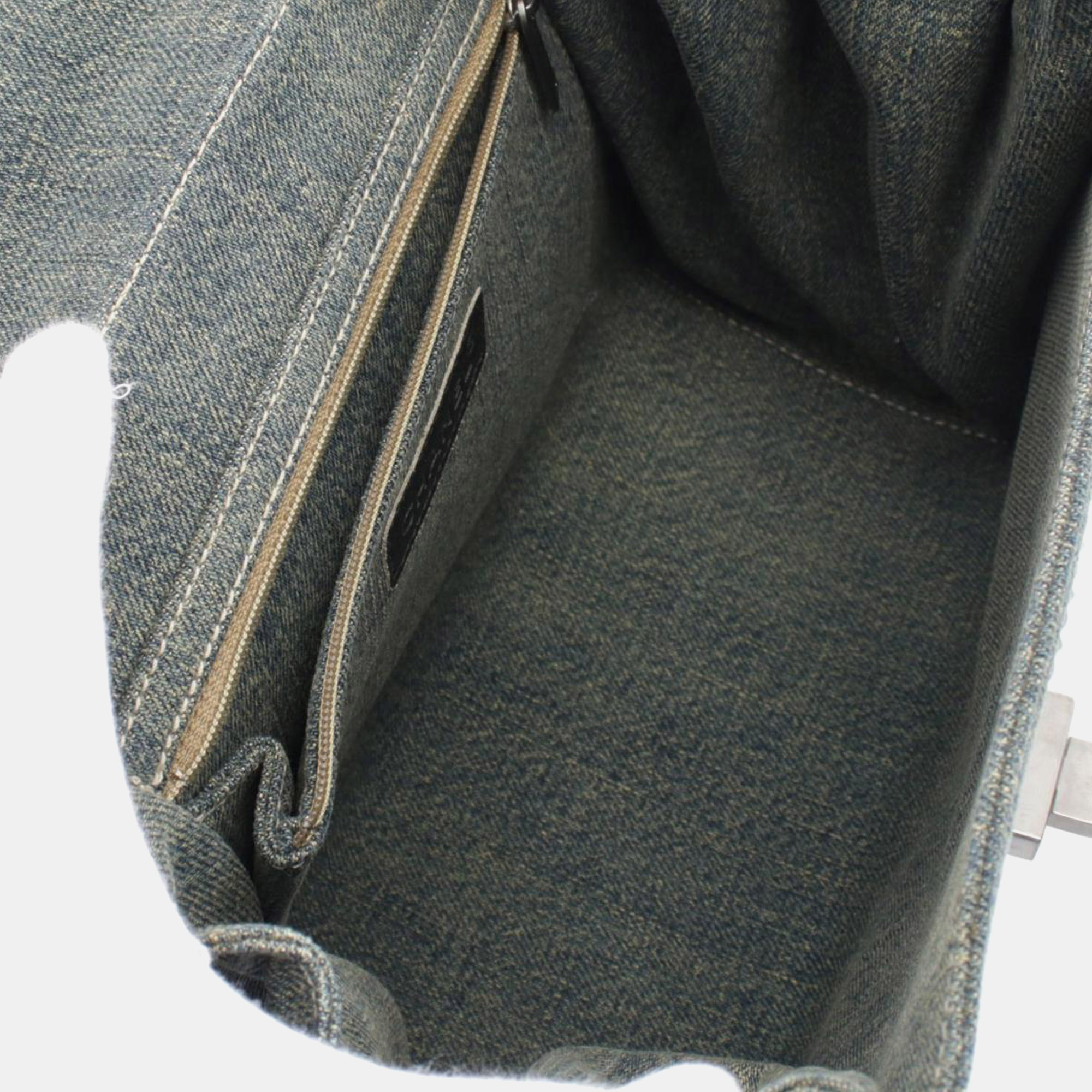 Chanel Blue Lambskin And Denim Chocolate Bar 2.55 Accordion Flap 