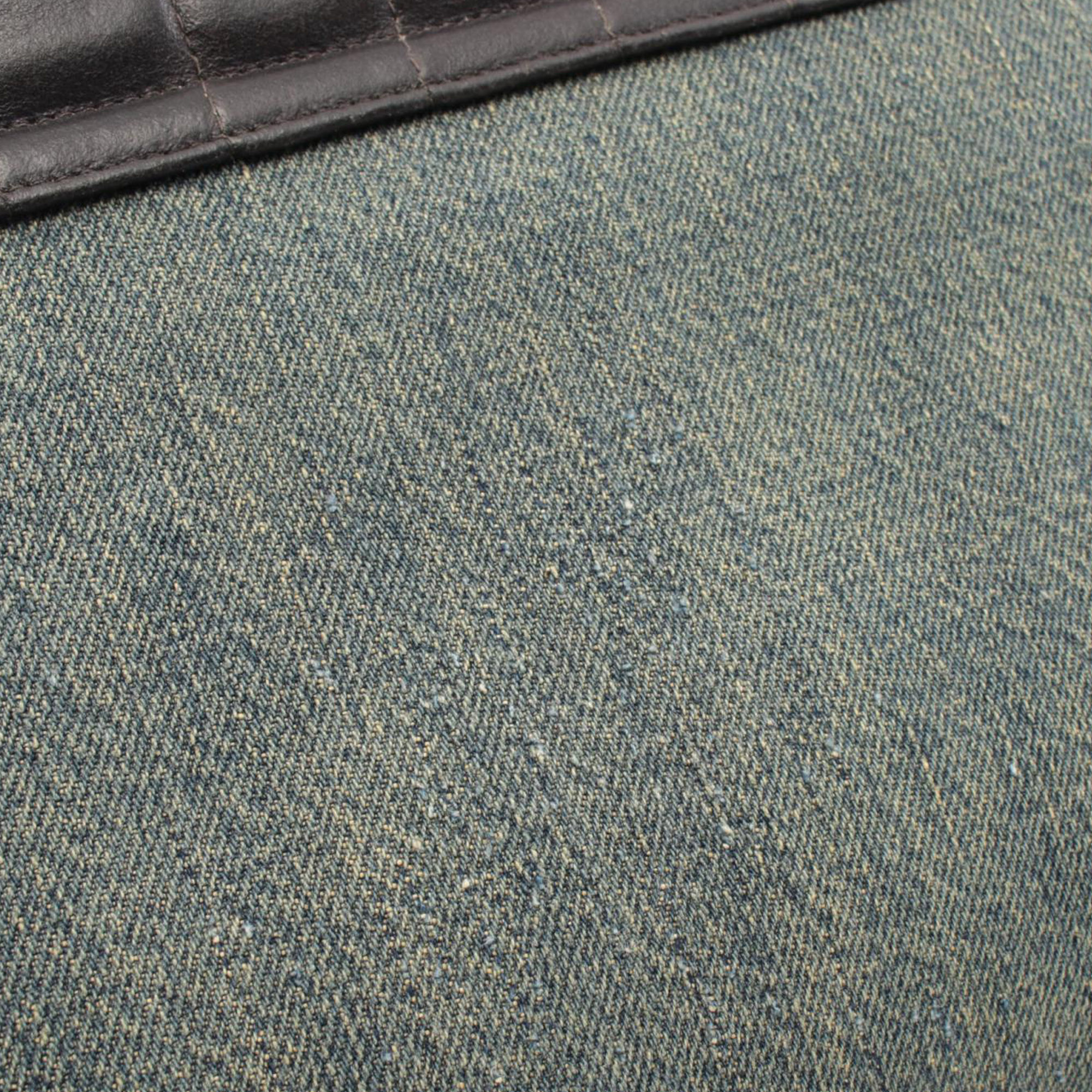 Chanel Blue Lambskin And Denim Chocolate Bar 2.55 Accordion Flap 