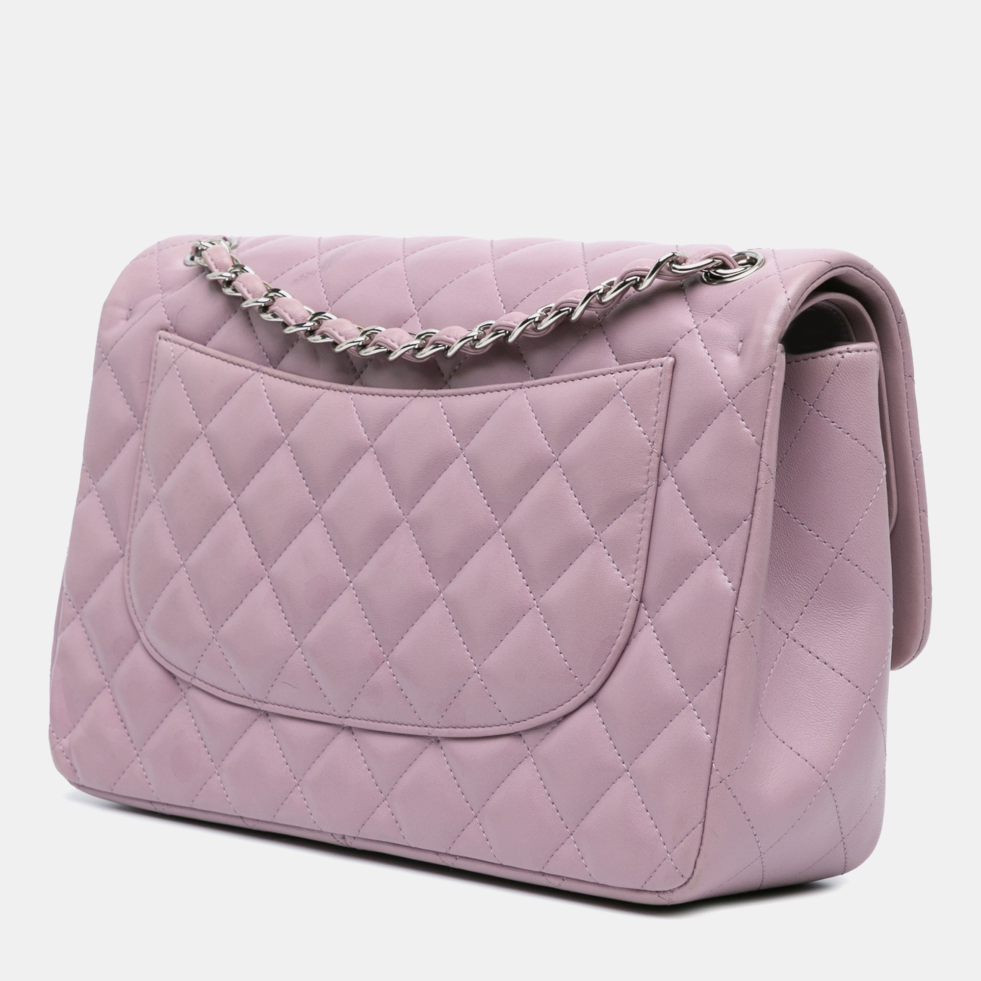 Chanel Purple Jumbo Classic Lambskin Double Flap 
