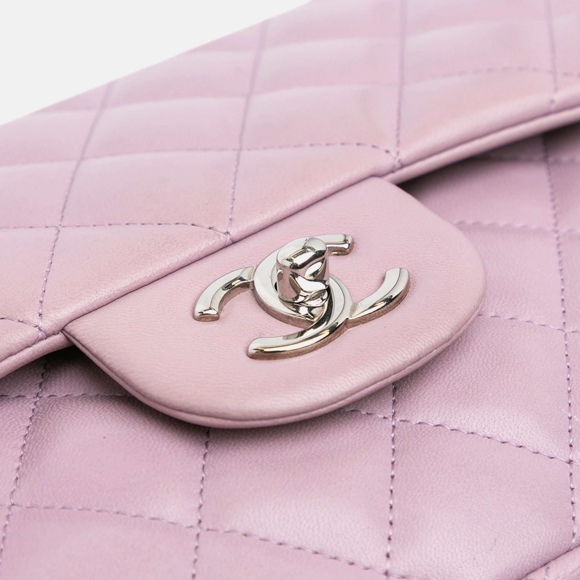 Chanel Purple Jumbo Classic Lambskin Double Flap 