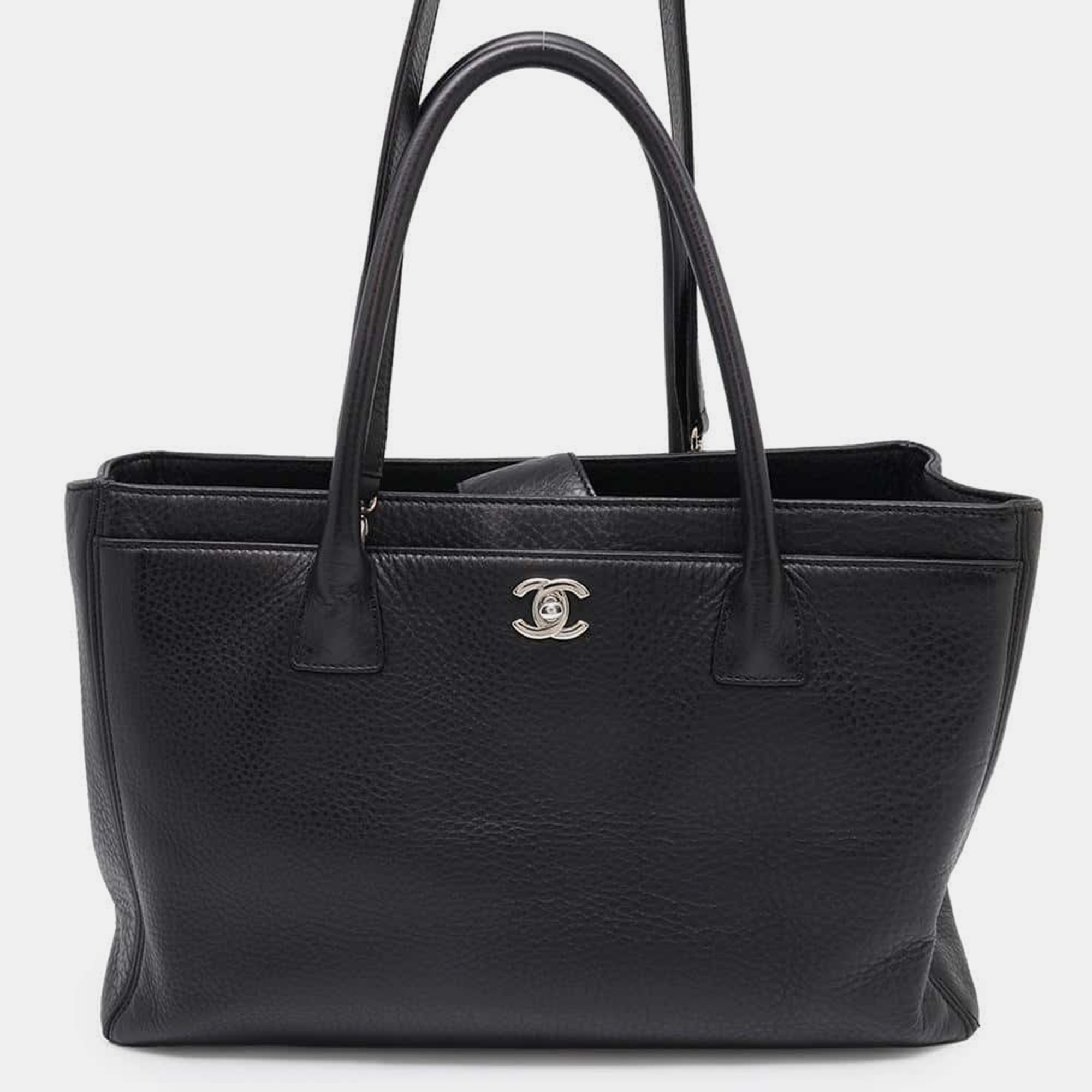 

Chanel Black Leather CC Executive Tote Bag