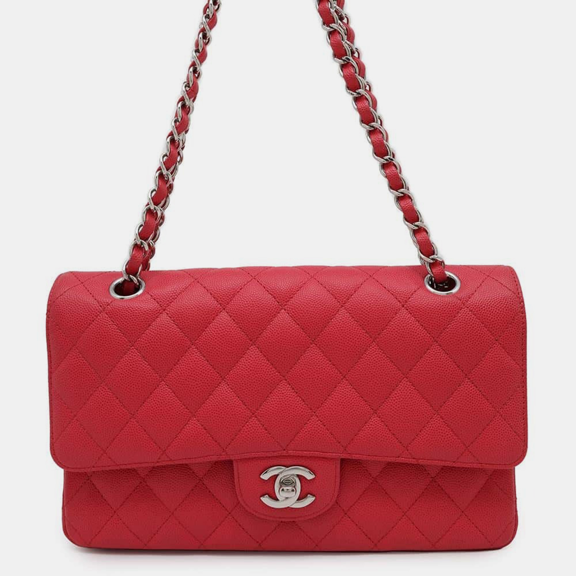 

Chanel Red Caviar Leather Classic Double Flap Bag