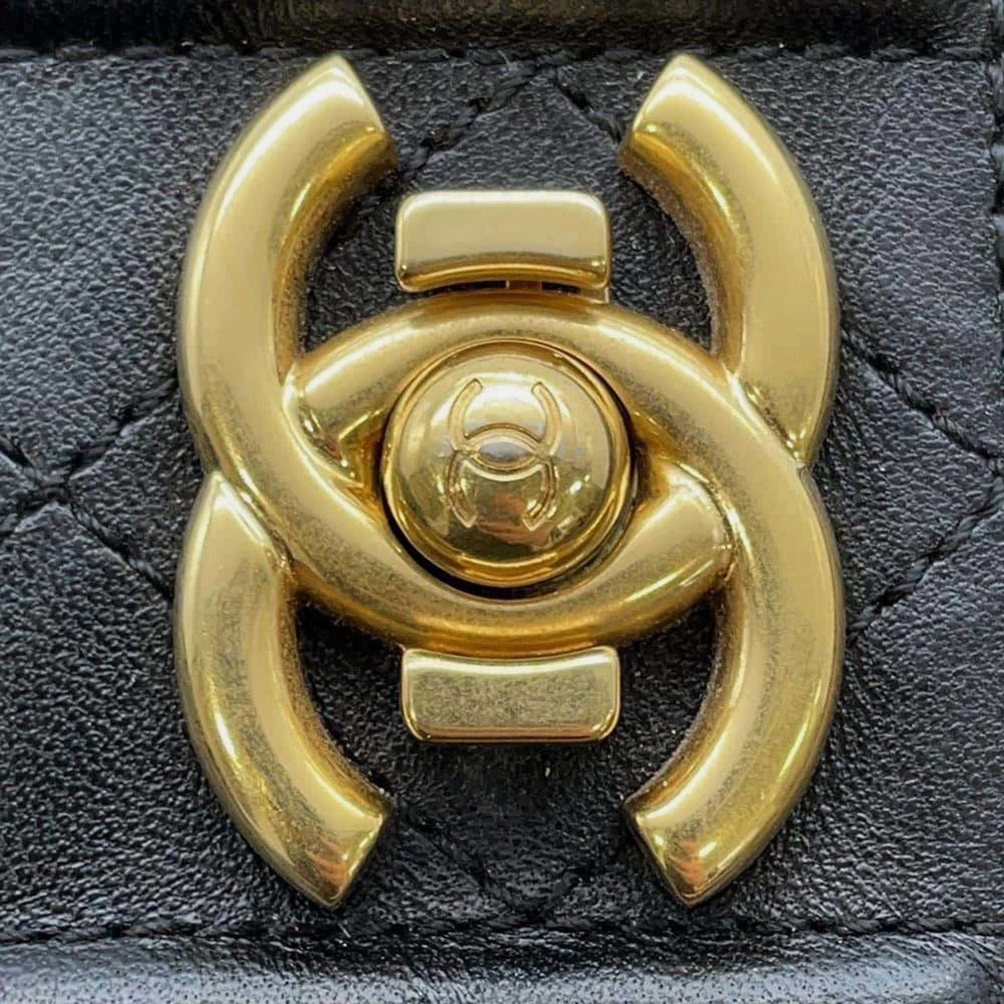 Chanel Matelasse Single Flap Chain Beige/Black Lambskin Shoulder Bag 