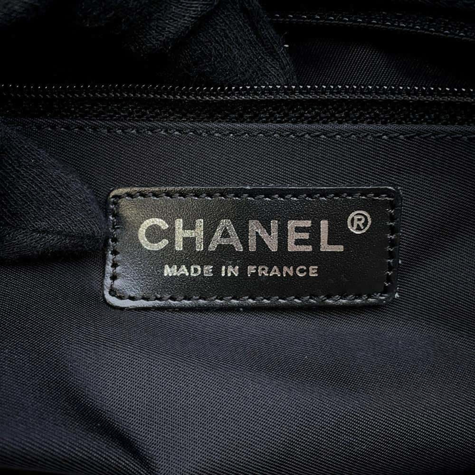 Chanel Brown/Black Nylon Leather New Travel Line Tote Bag 