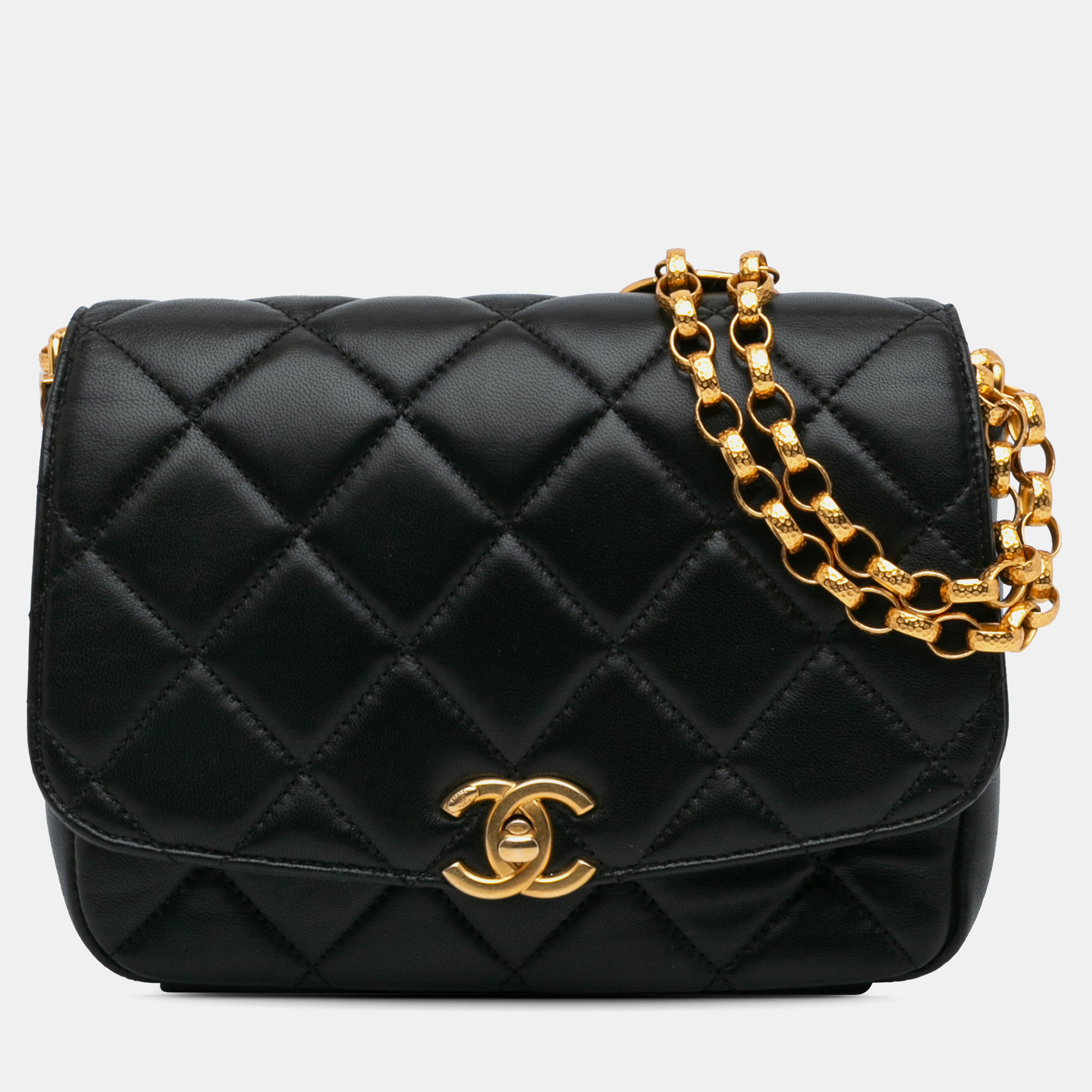 

Chanel Black Quilted Lambskin CC Coin Flap