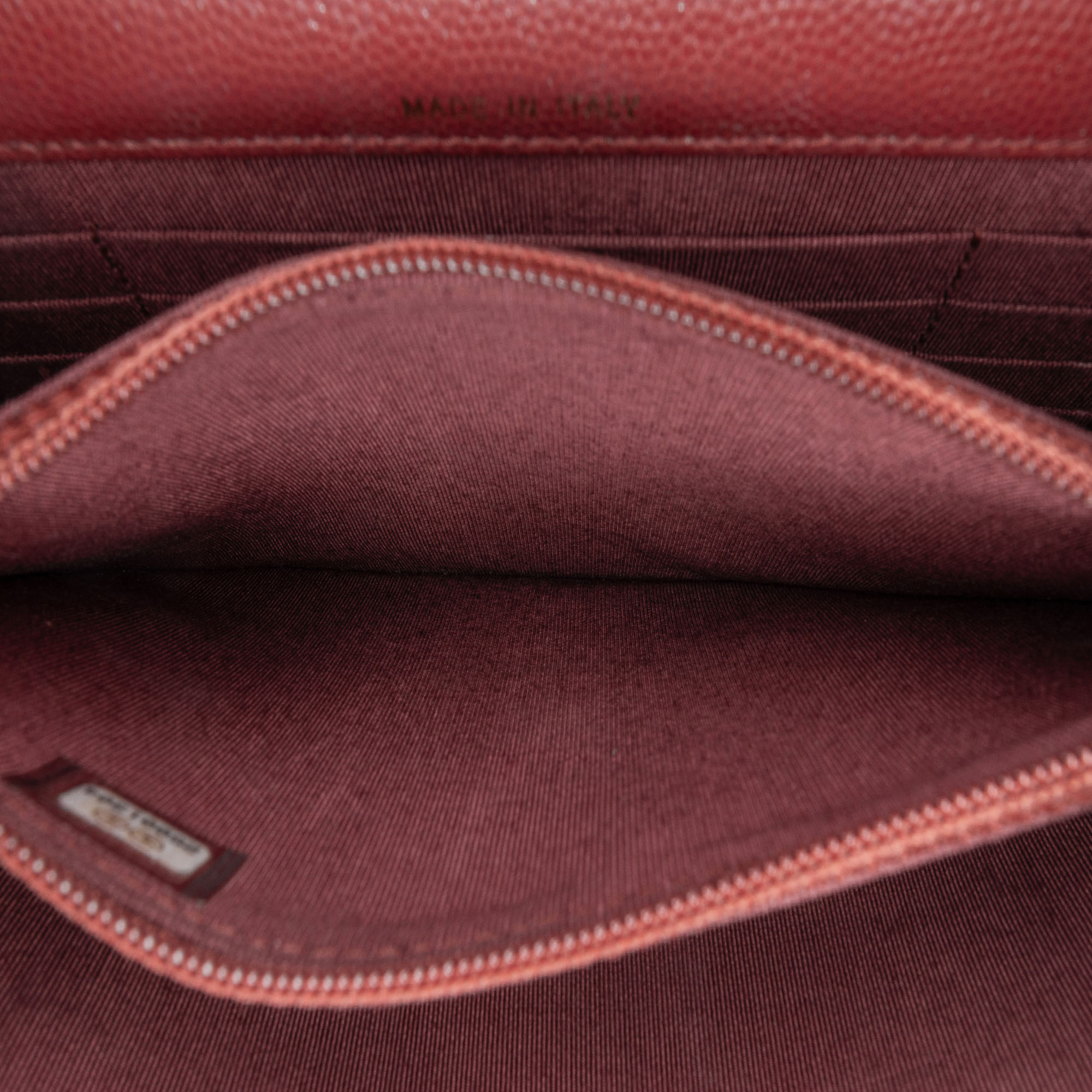 Chanel Red Quilted Caviar Square Wallet on Chain 