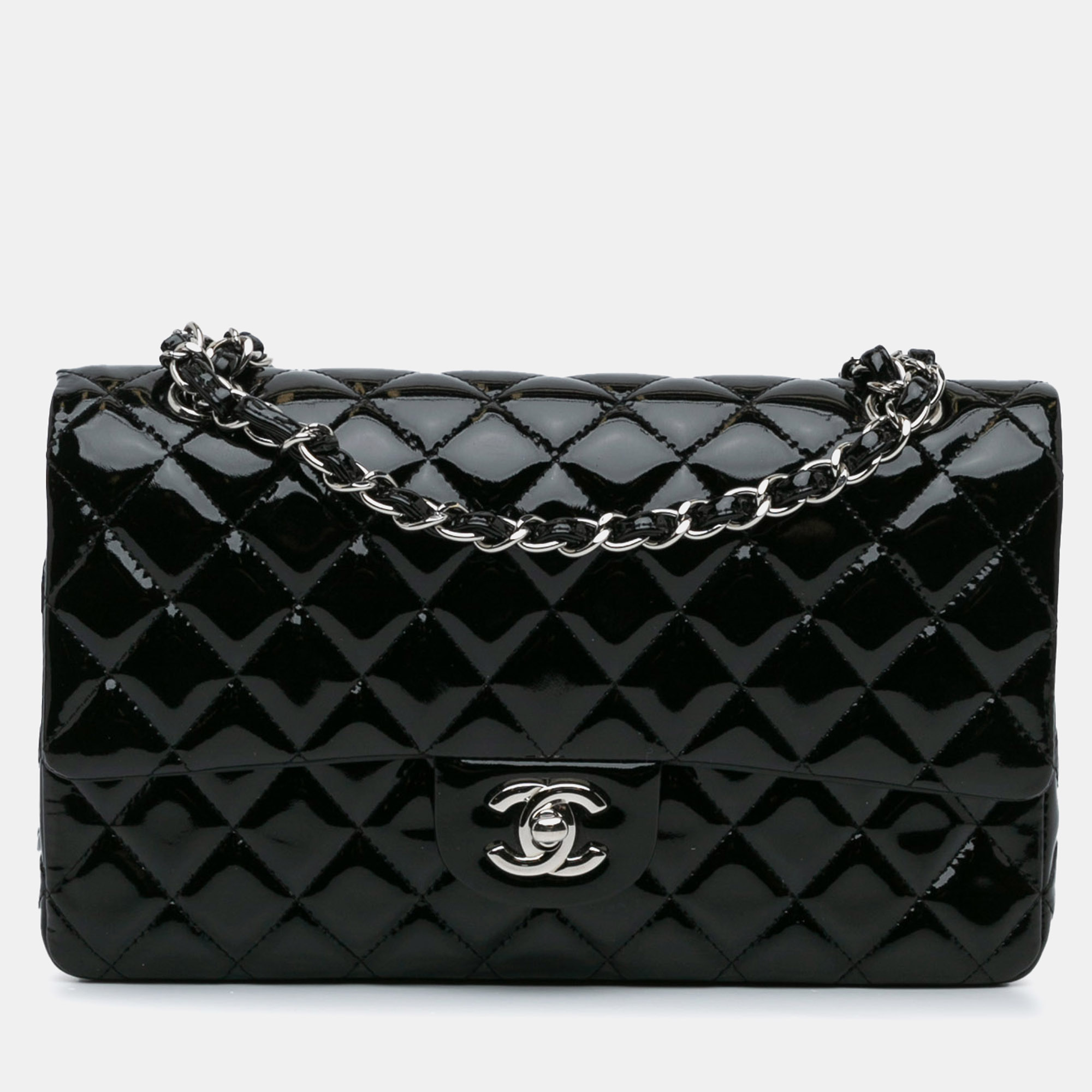 

Chanel Black Medium Classic Patent Double Flap