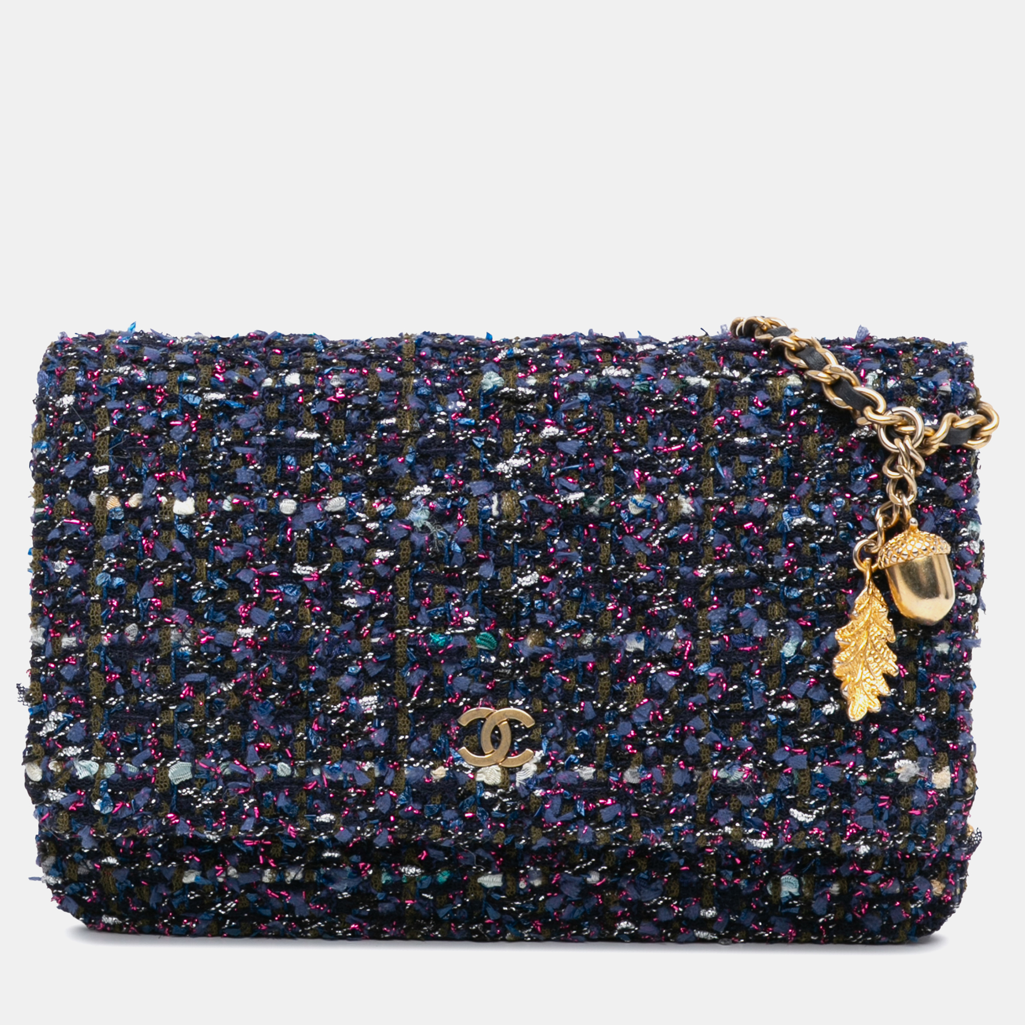 

Chanel Blue CC Tweed Charms Wallet On Chain