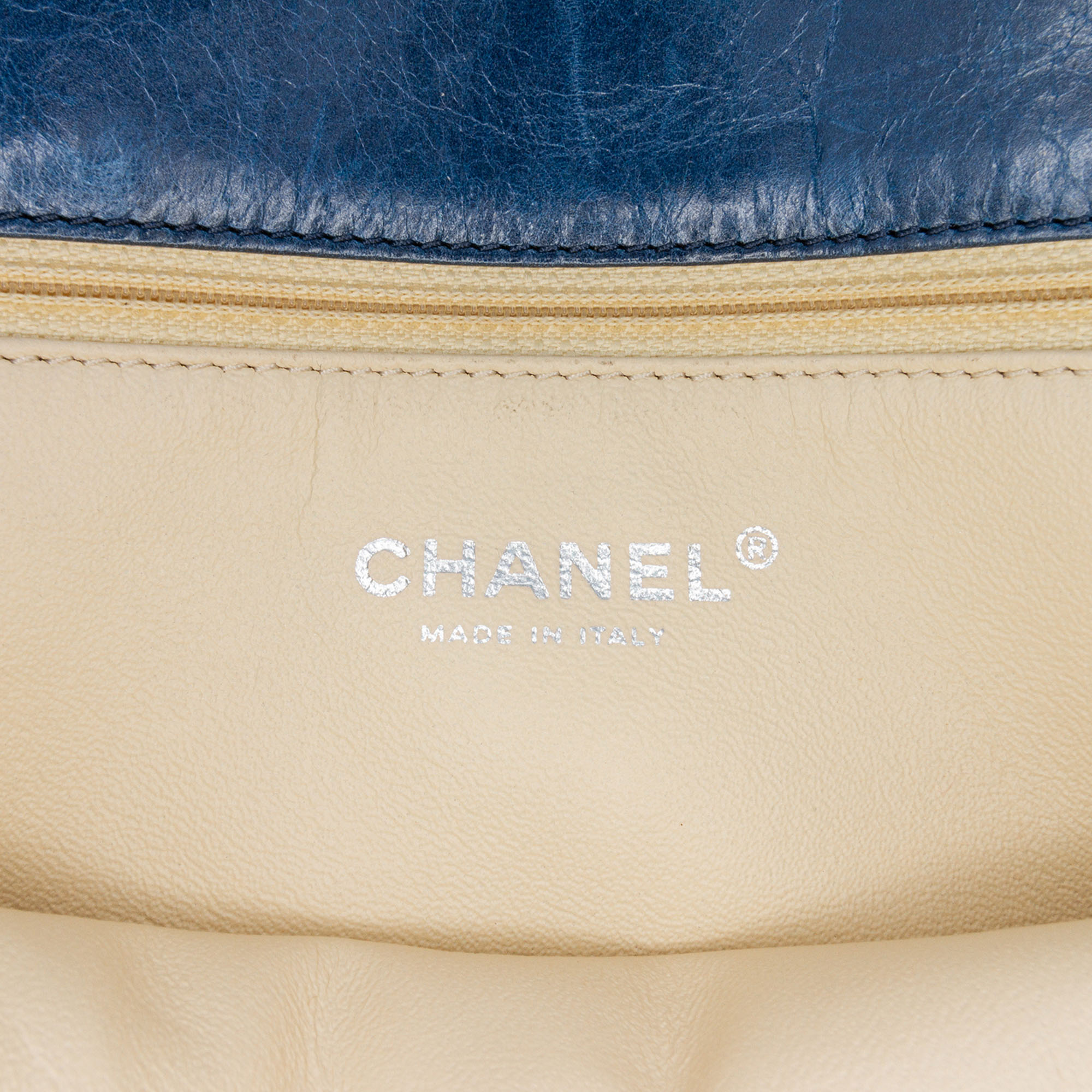 Chanel Blue Glazed Calfskin Soft Boy Flap 
