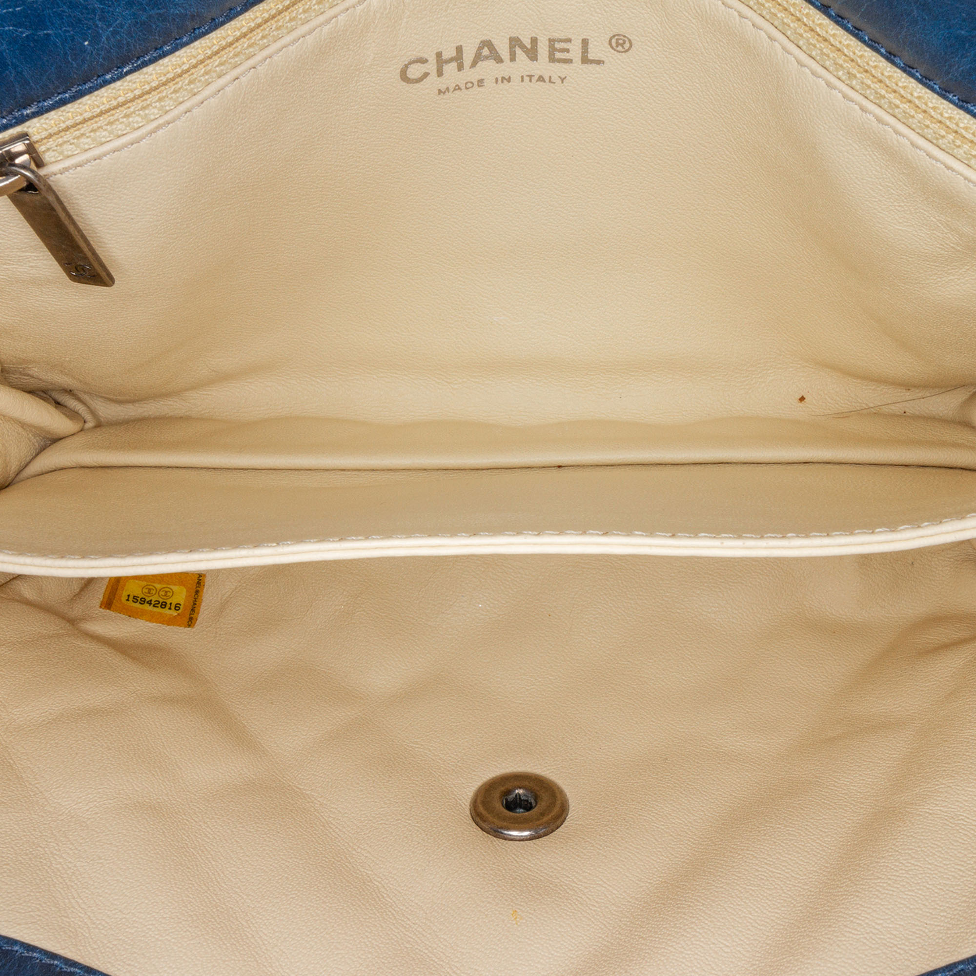 Chanel Blue Glazed Calfskin Soft Boy Flap 