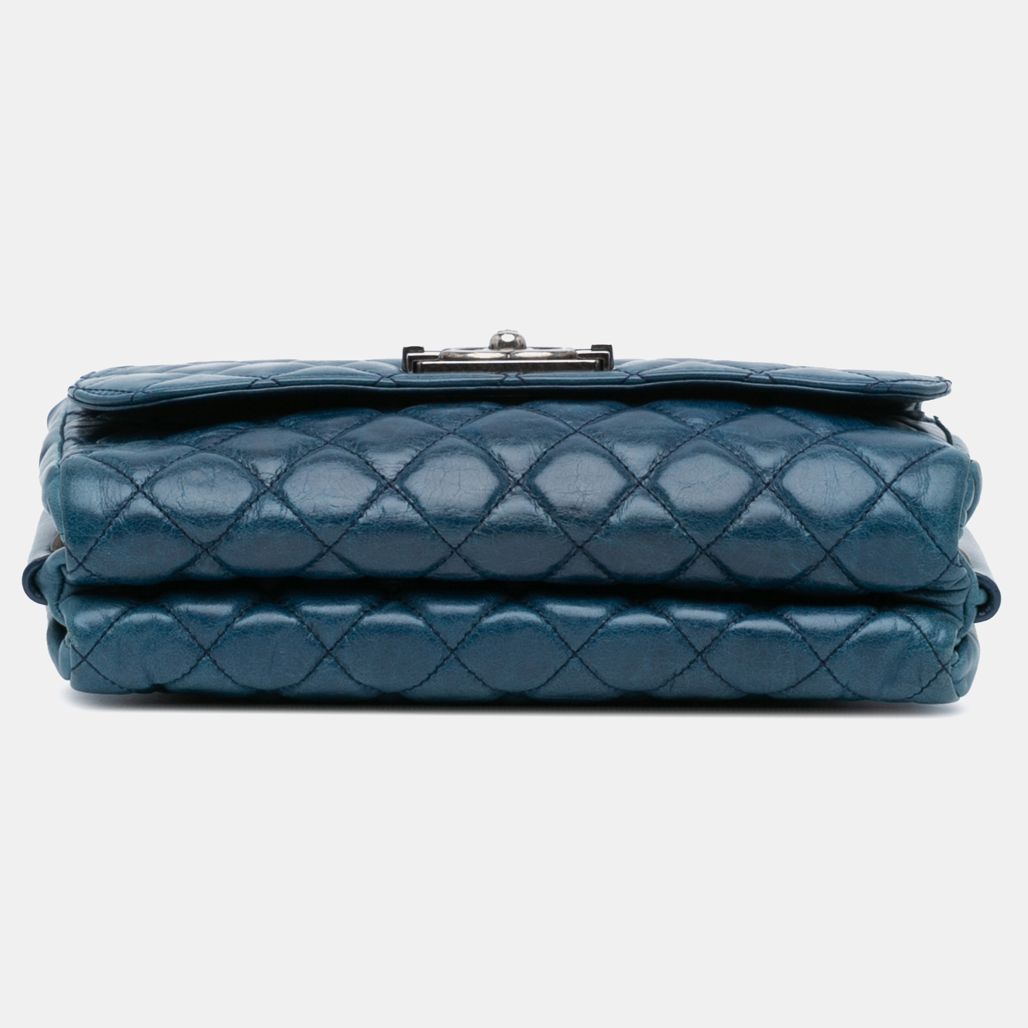 Chanel Blue Glazed Calfskin Soft Boy Flap 