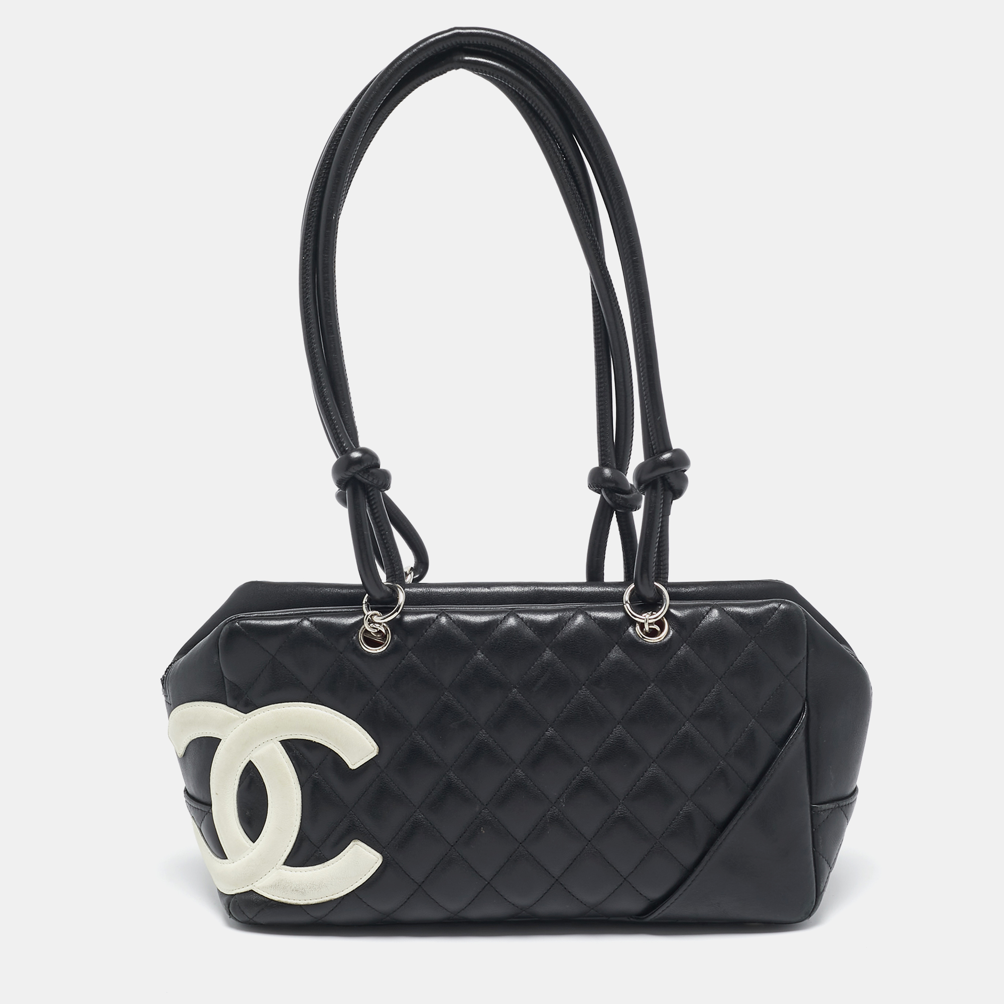 

Chanel Black Quilted Leather Cambon Ligne Bowler Bag