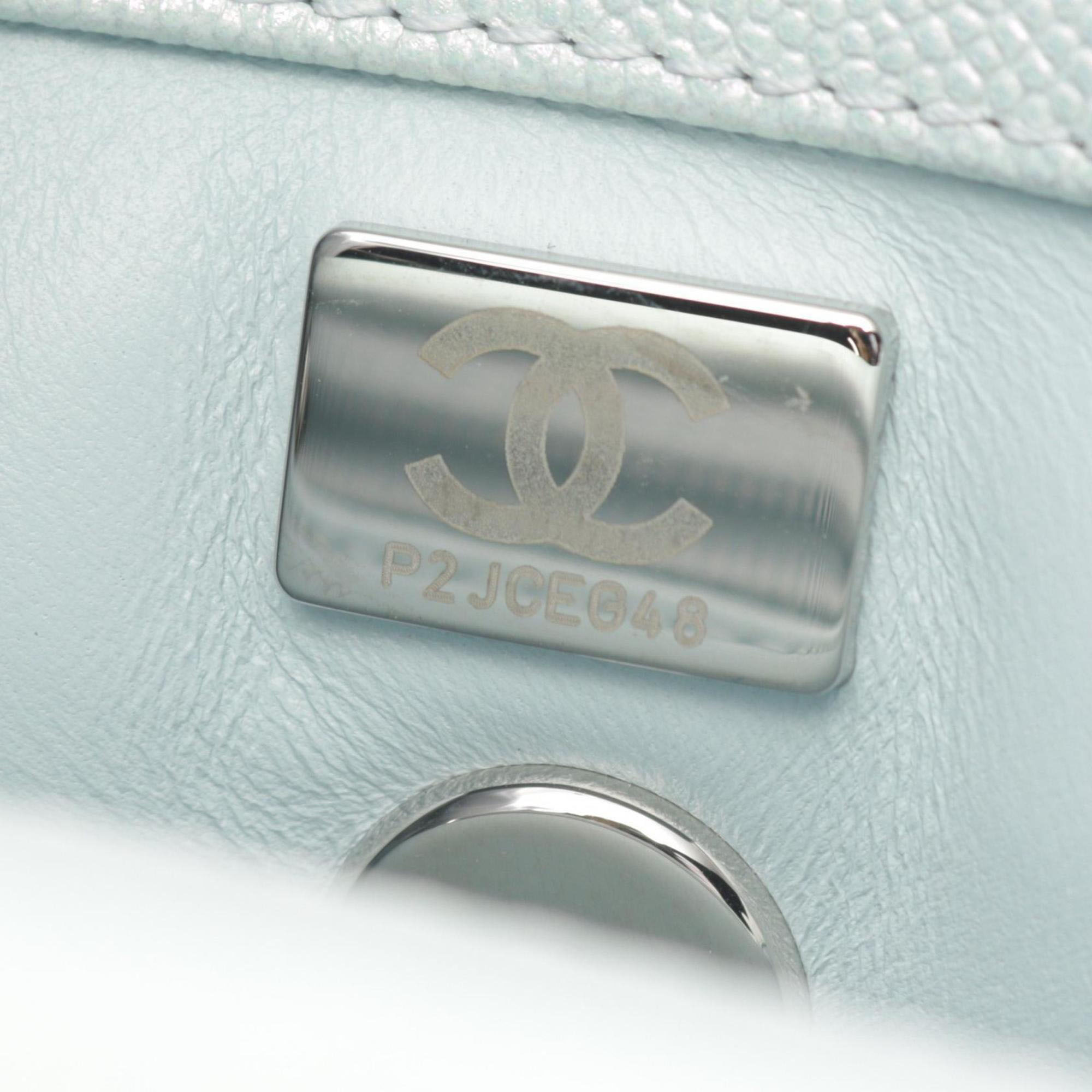 Chanel Blue Leather Coco Top Handle Bag 