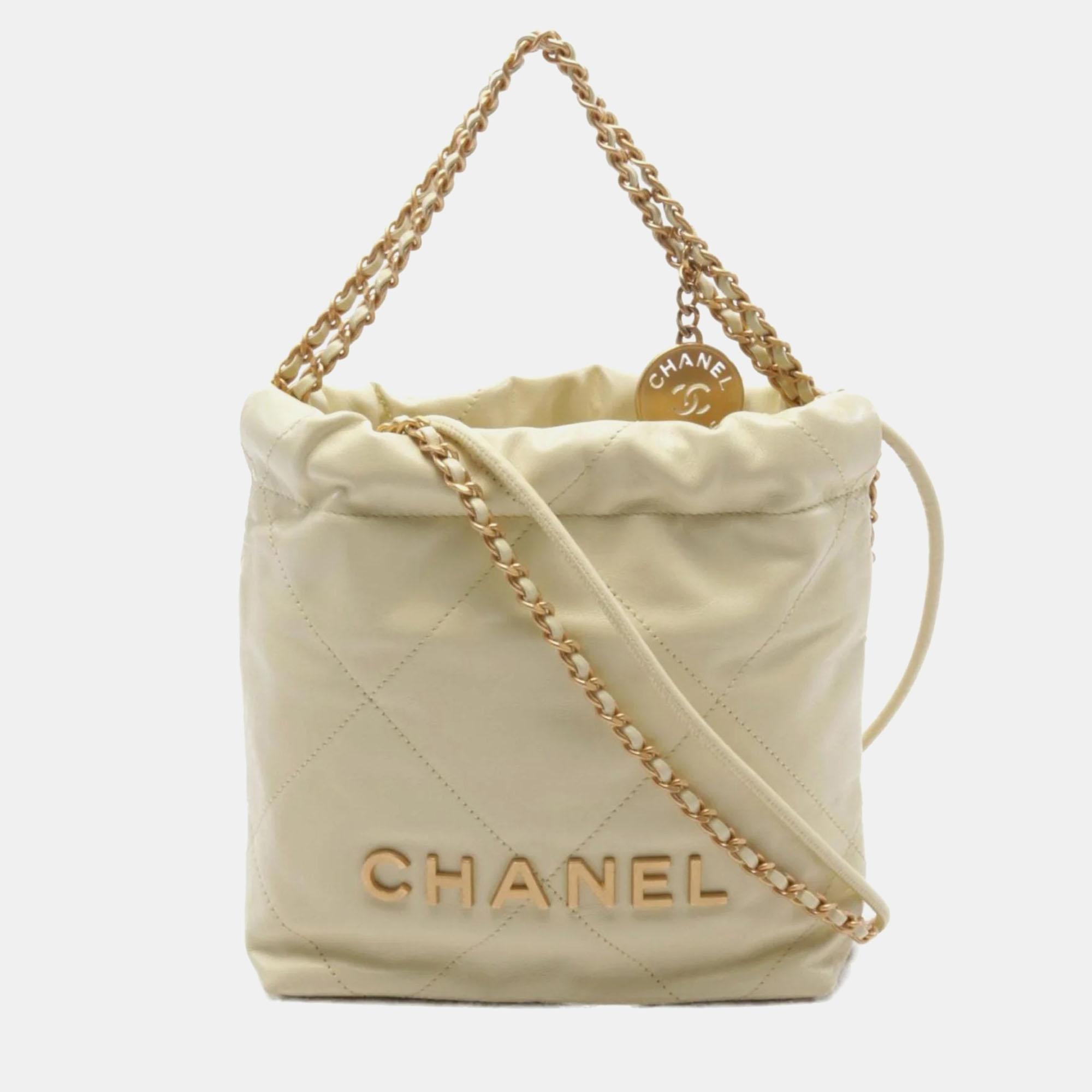 

Chanel Yellow Leather 22 Chain Shoulder Bag