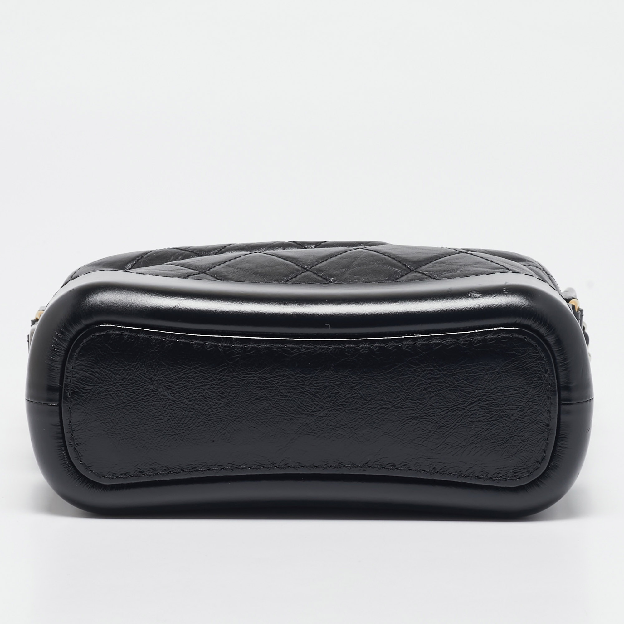 Chanel Black Quilted Aged Leather Small Gabrielle Bag 