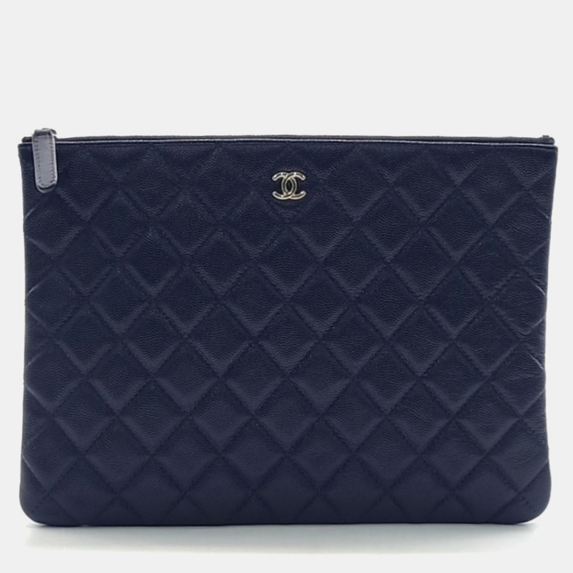 

Chanel Navy Blue Leather New Medium Clutch