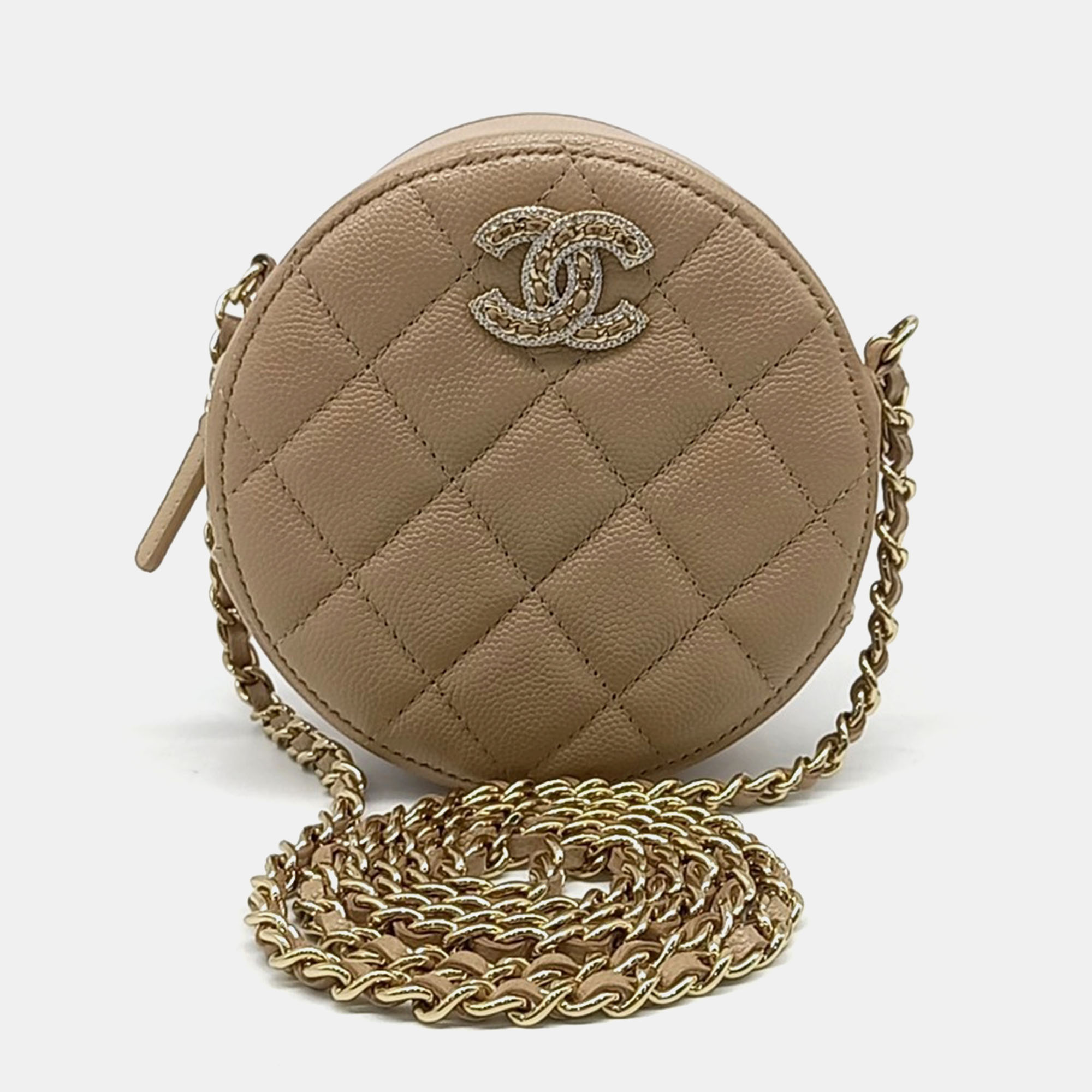 

Chanel Pink Caviar Leather Round Crossbody Bag