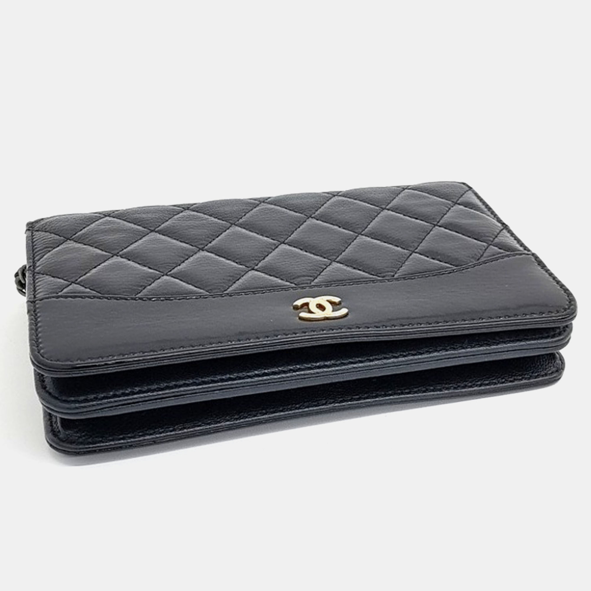 Chanel Black Leather Gabrielle WOC Mini Crossbody Bag 