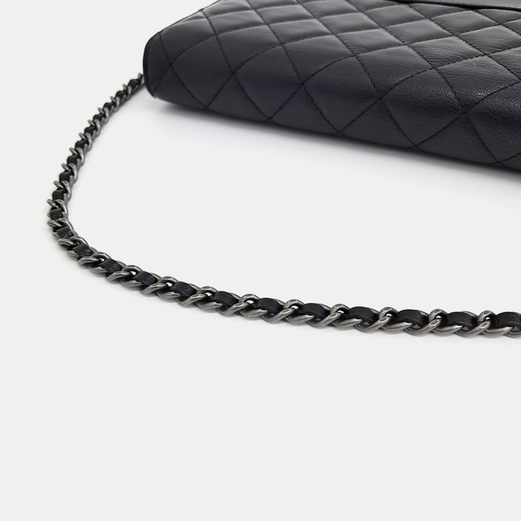 Chanel Black Leather Gabrielle WOC Mini Crossbody Bag 