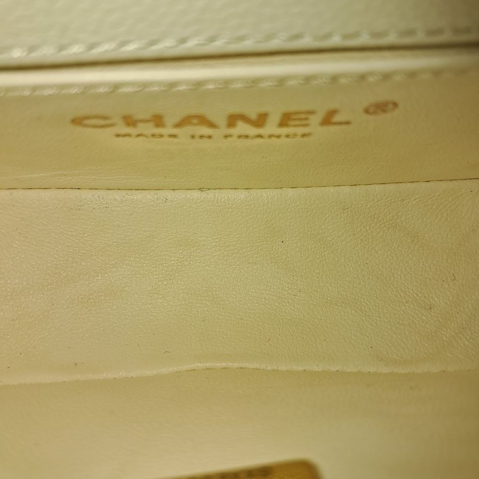 Chanel White Leather Boy Mini Bag 