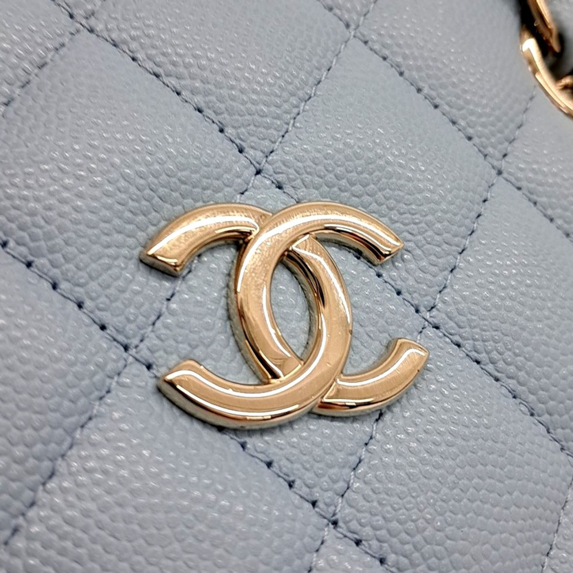 Chanel Blue Leather Classic Mini Bucket Bag 