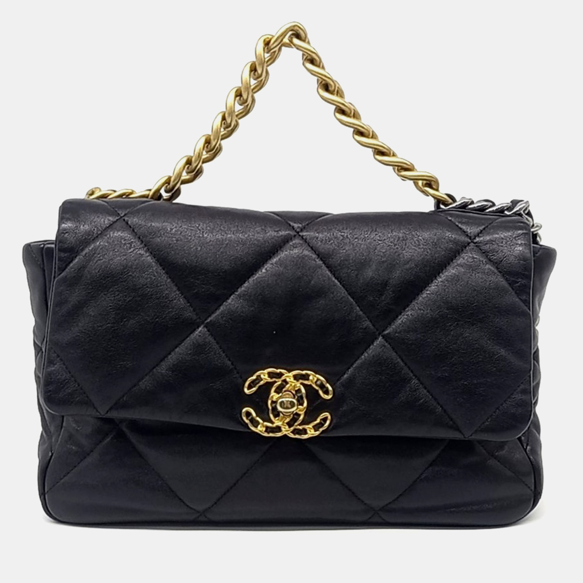 

Chanel Black Leather 19 Large Flap Bag