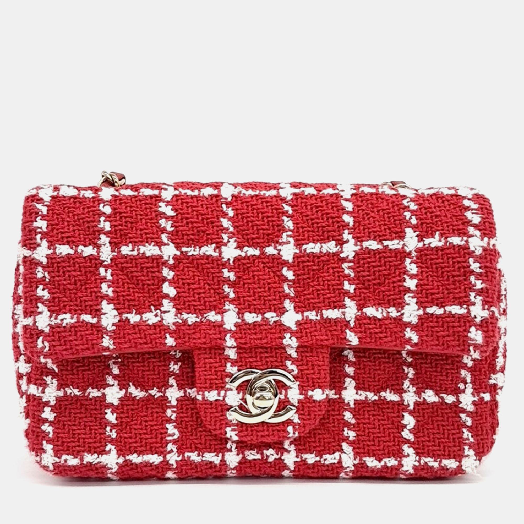 

Chanel Red Tweed Classic Mini Crossbody Bag