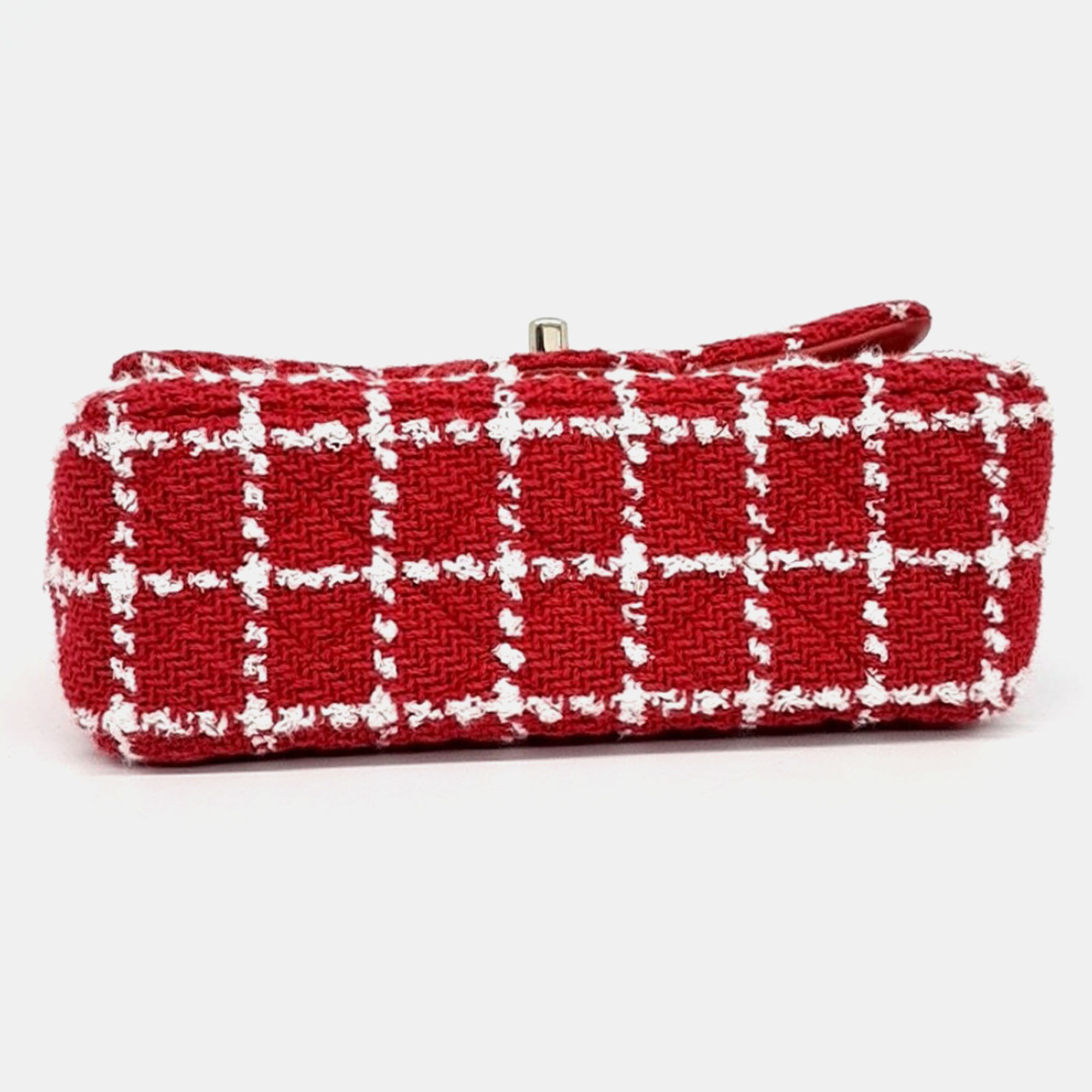 Chanel Red Tweed Tweed Classic New Mini Crossbody Bag 