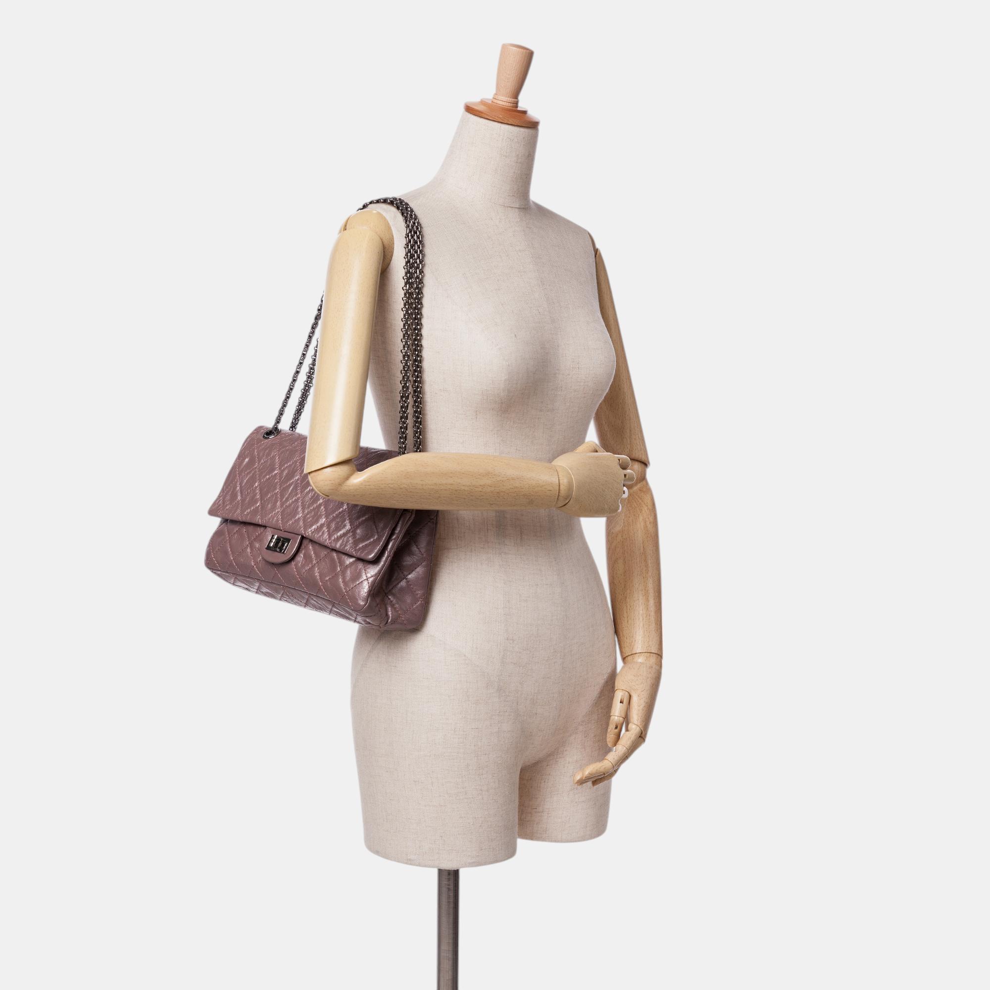 Chanel Pink Reissue 2.55 Aged Metallic Calfskin Double Flap 226 