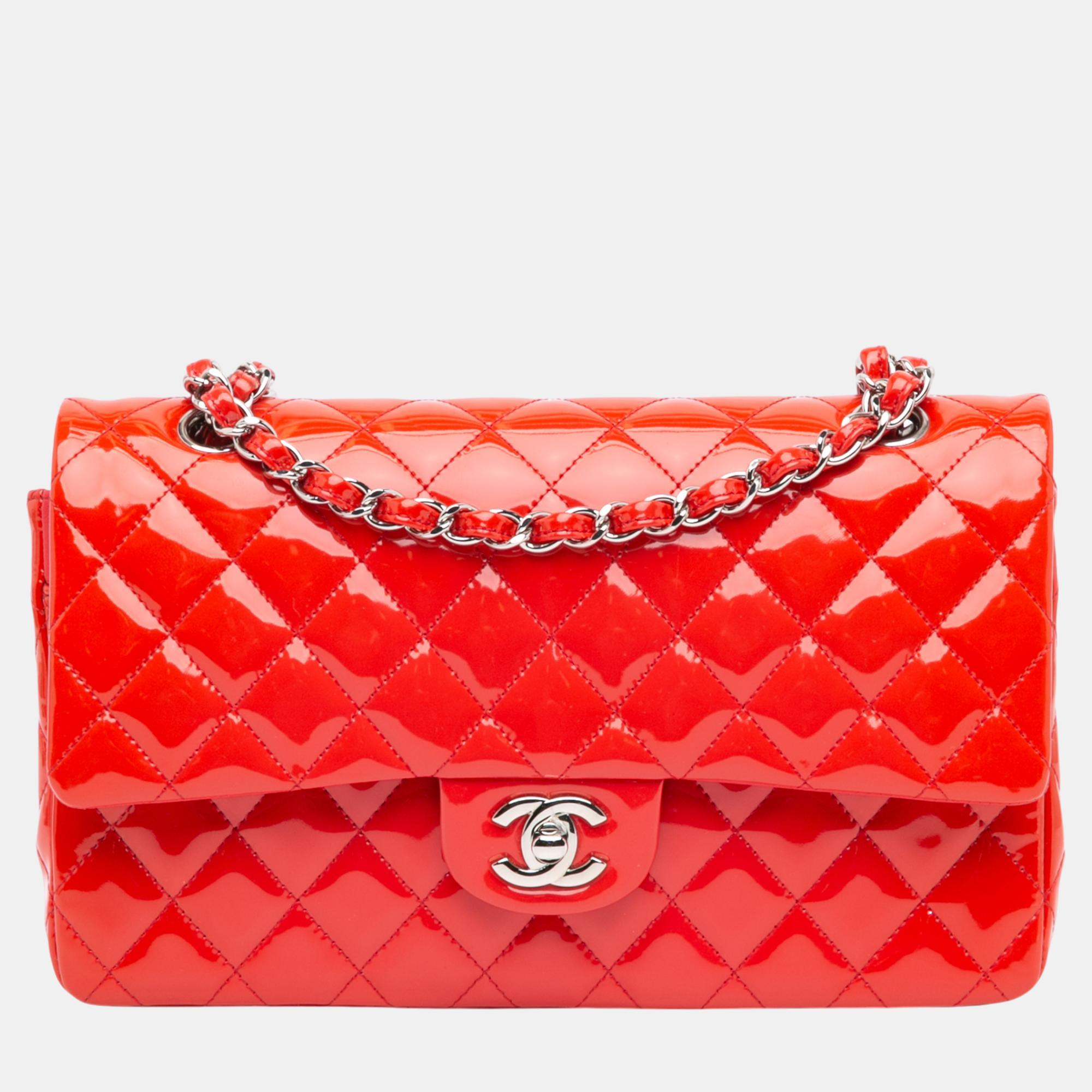 

Chanel Red Medium Classic Patent Double Flap